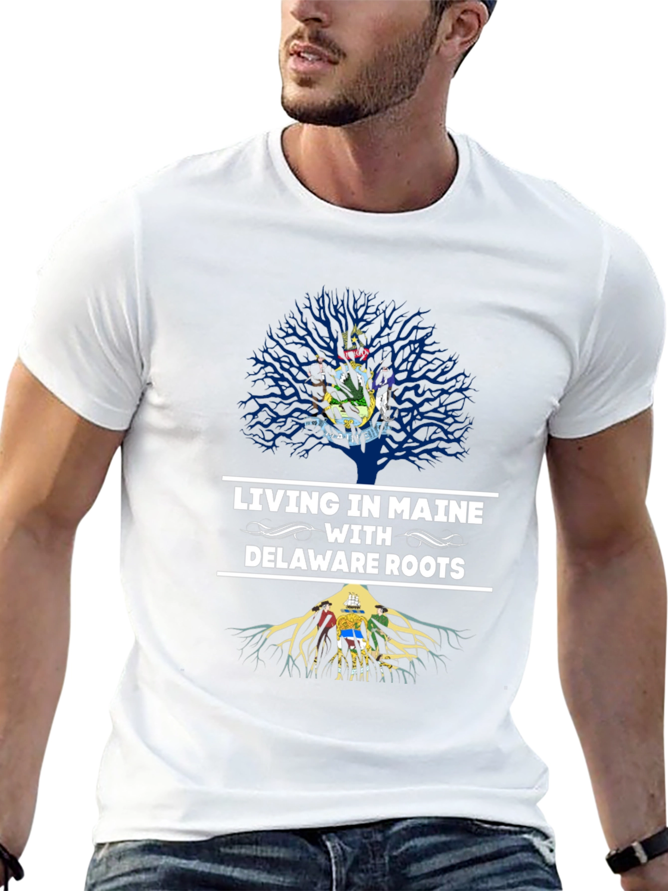Living in Maine with Delaware Roots T-Shirt