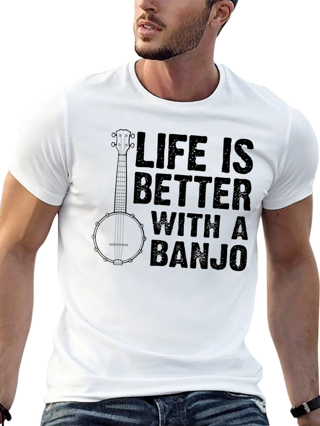 Life Is Better With A Banjo Graphic T-Shirt