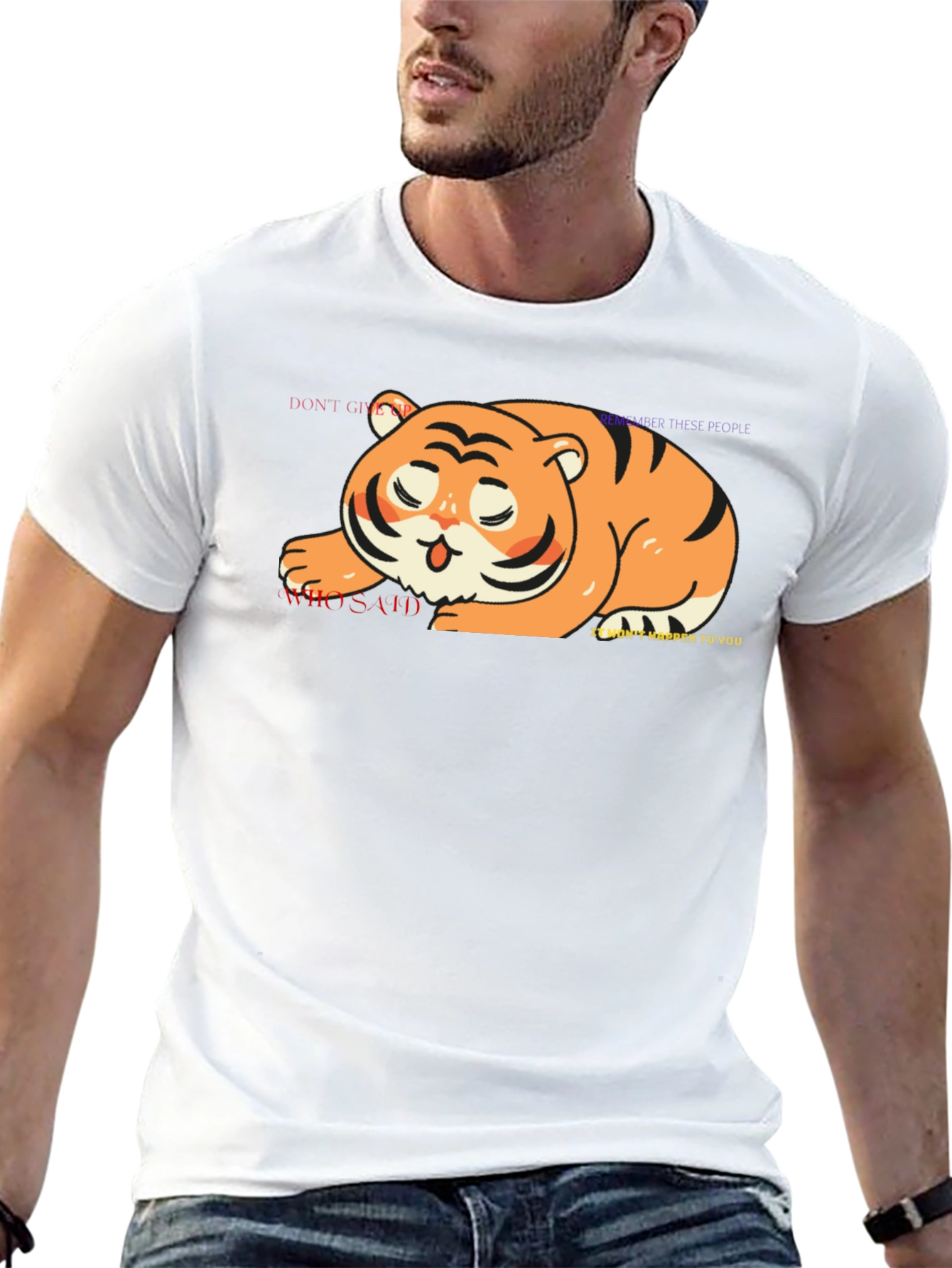 Cute Tiger Graphic Tee - Unisex Black T-Shirt