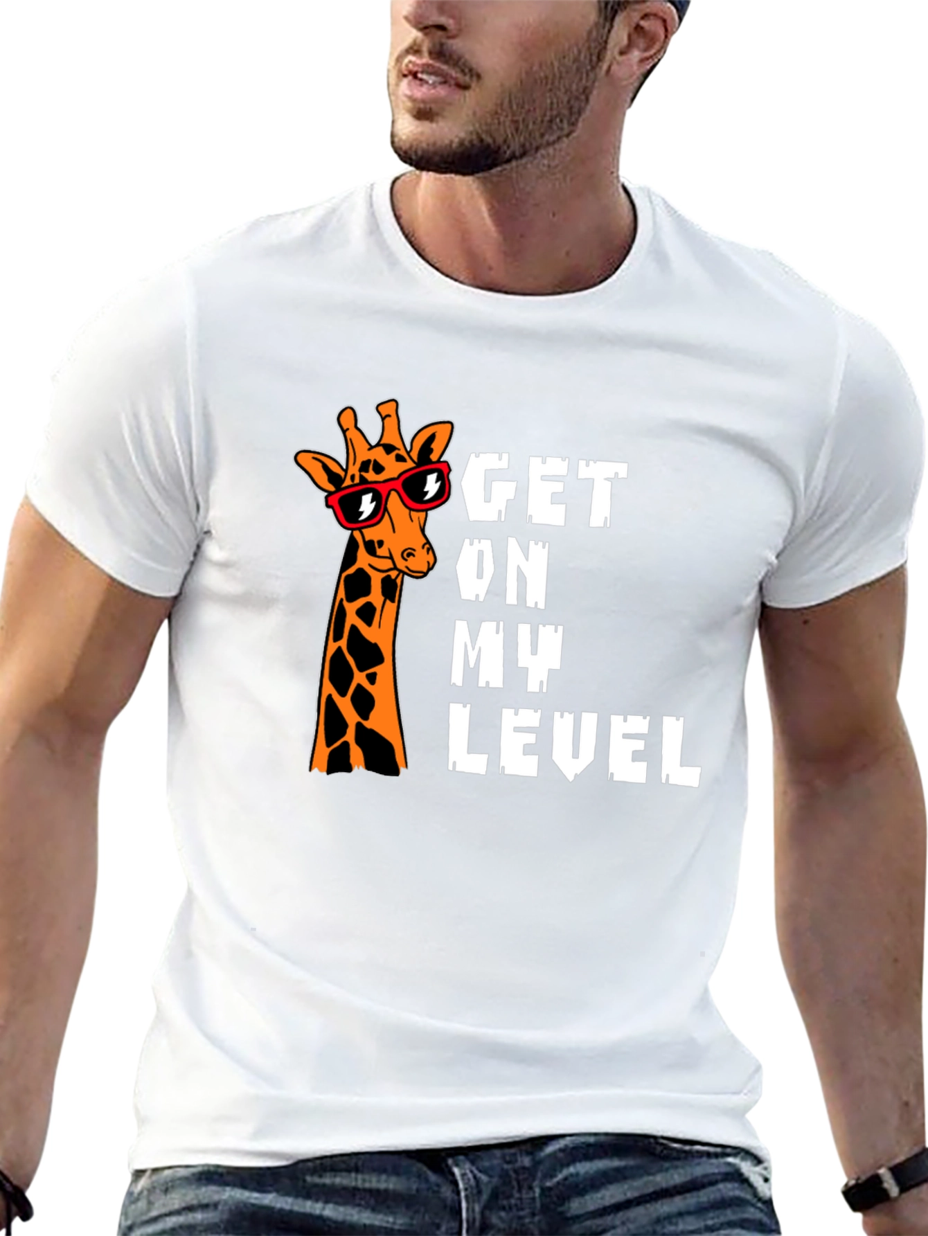 Get on My Level Giraffe Graphic T-Shirt