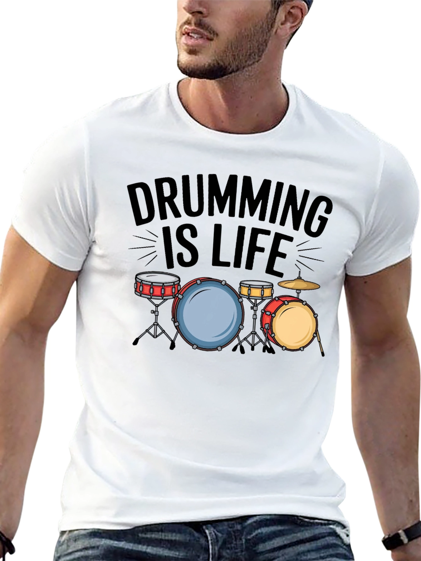 Drumming is Life Black T-Shirt - Musician Tee