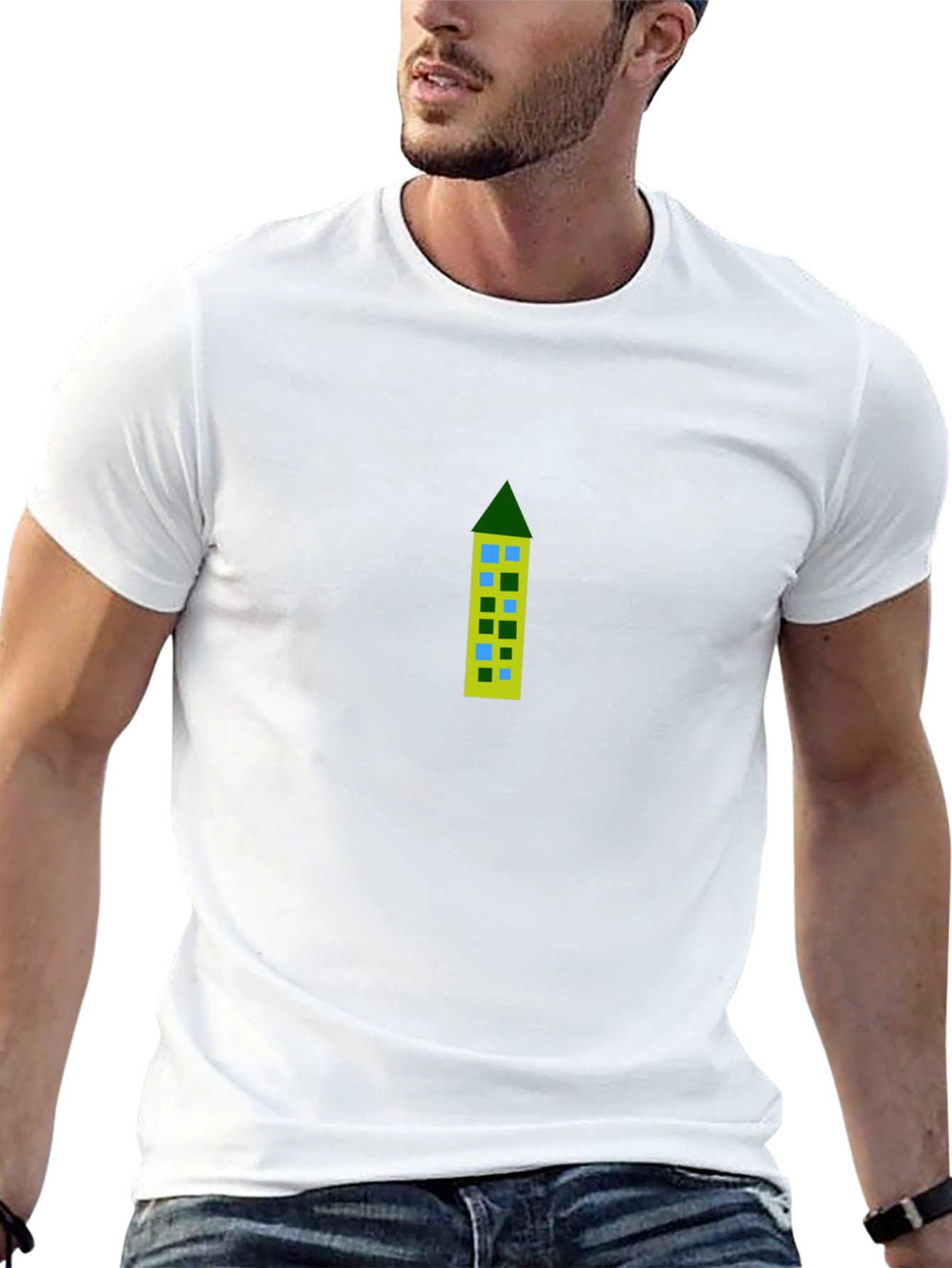 Building Print Black Tee