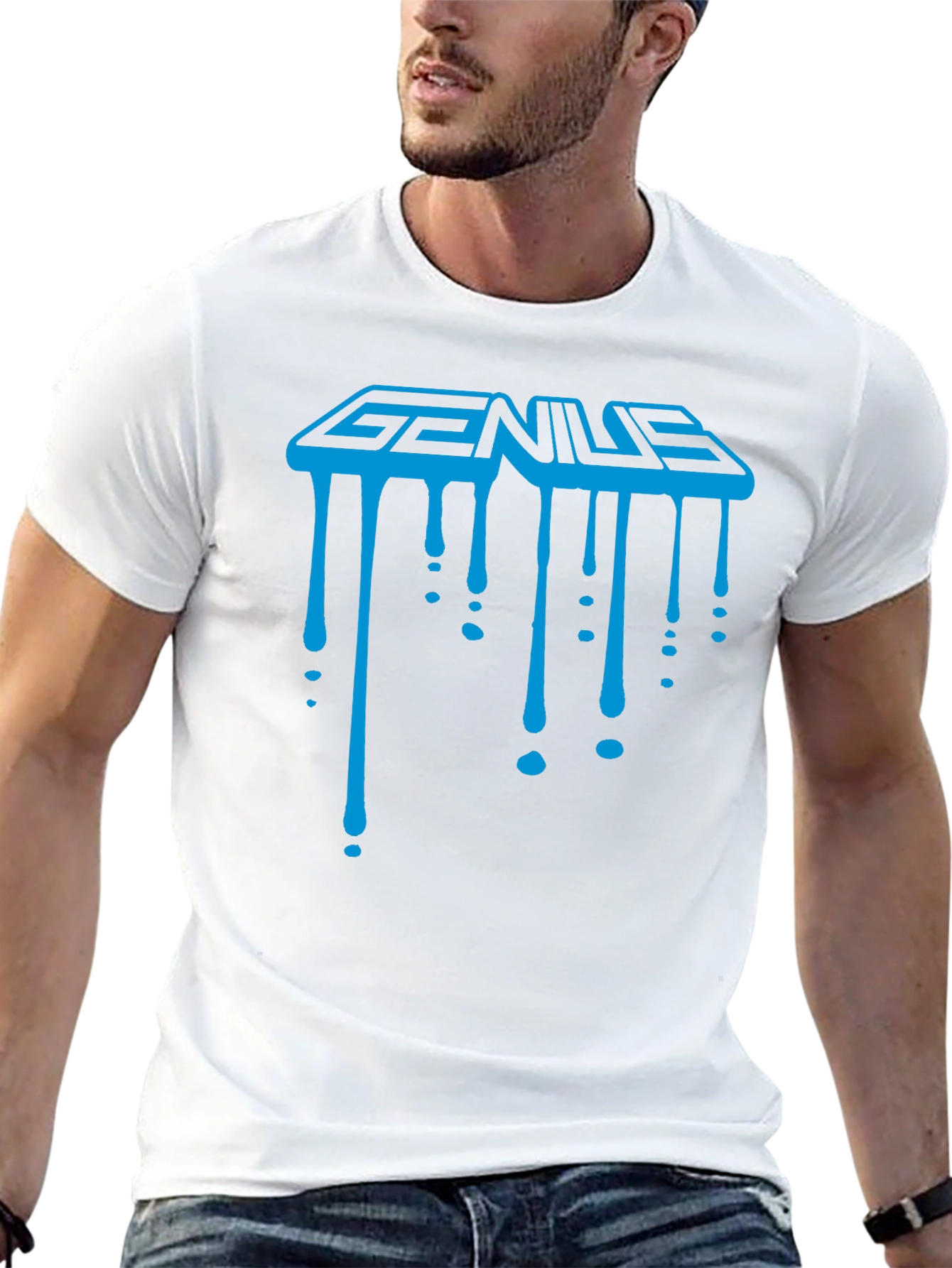 Genius Drip Graphic T-Shirt - Cool Trendy Black Tee