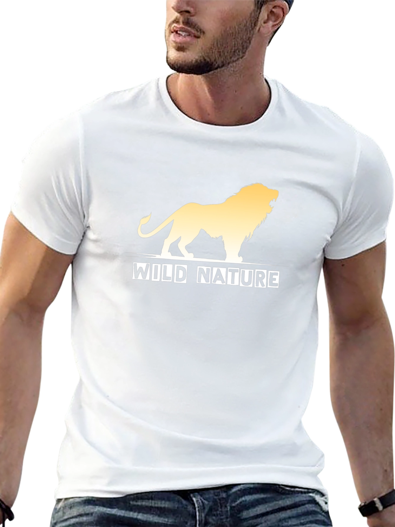 Wild Nature Lion Graphic Black T-Shirt