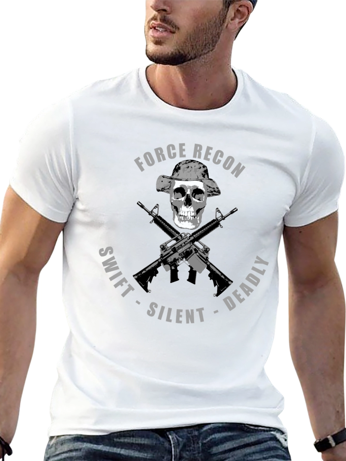 Force Recon Skull T-Shirt: Swift Silent Deadly Tee