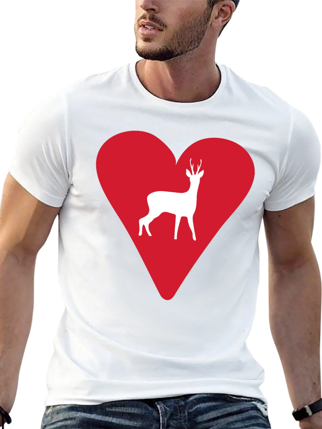 Deer Heart Graphic Tee - Mens Black T-Shirt