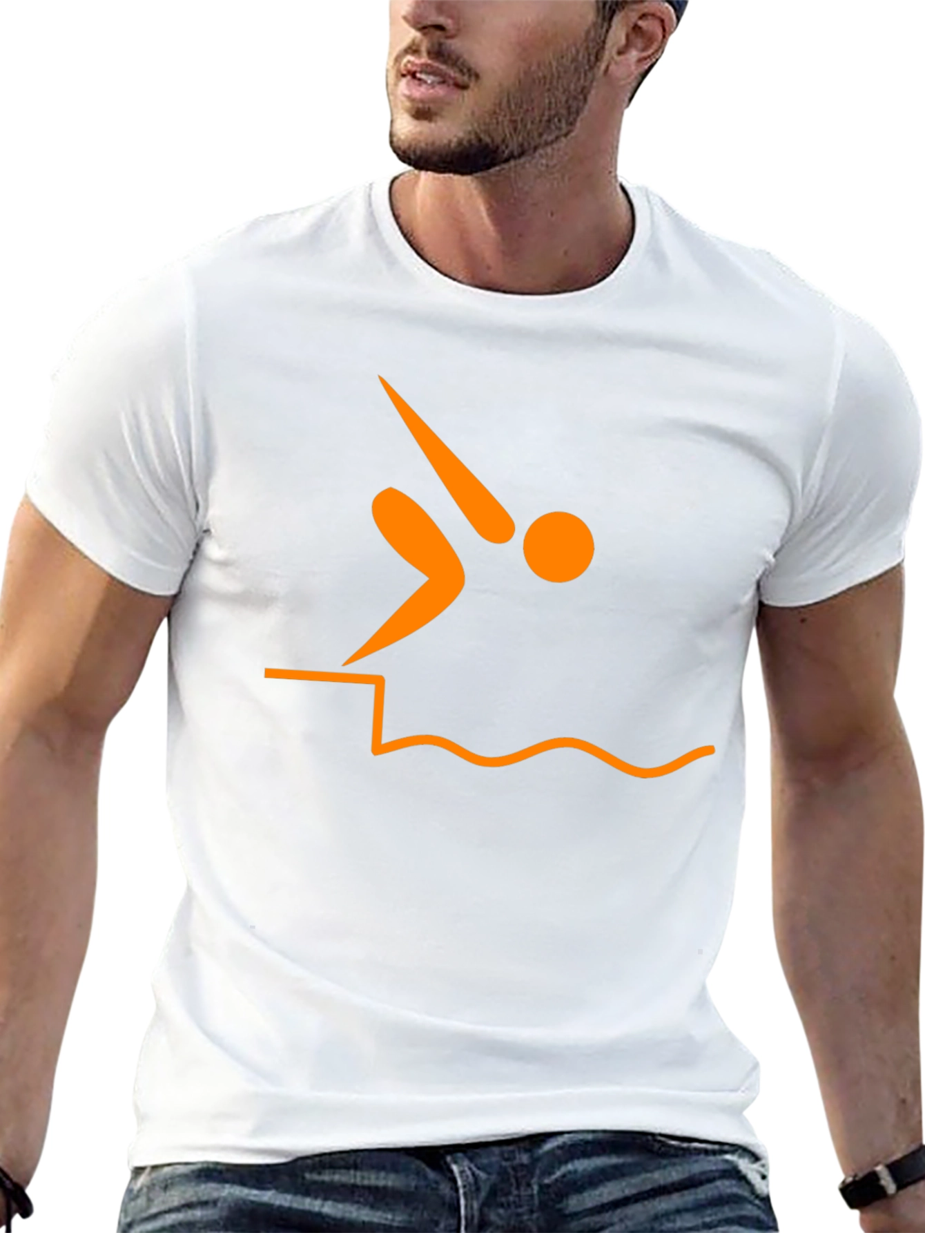 Diver Silhouette Graphic Tee - Black T-Shirt