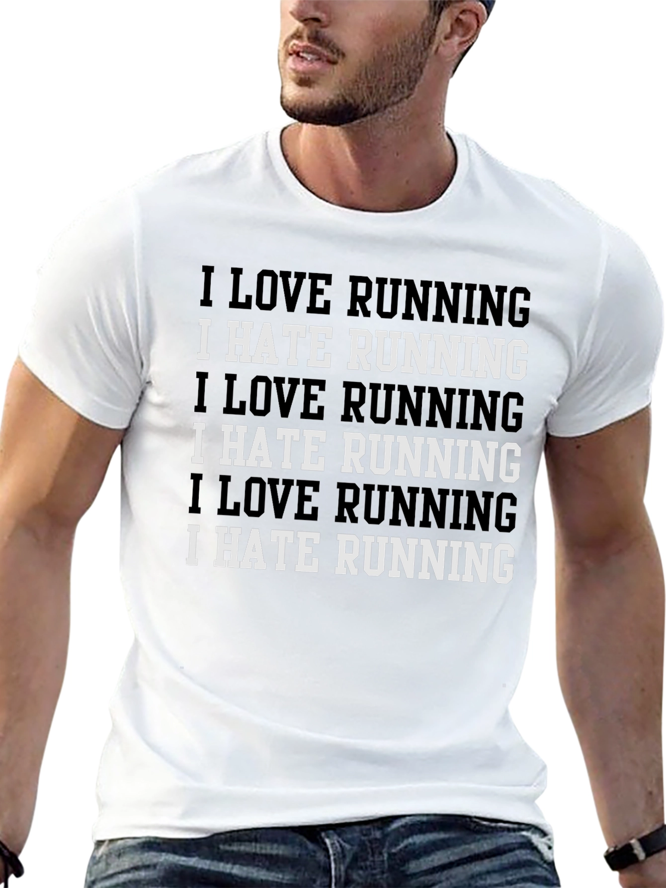 I Love Running/Hate Running Graphic Tee - Black