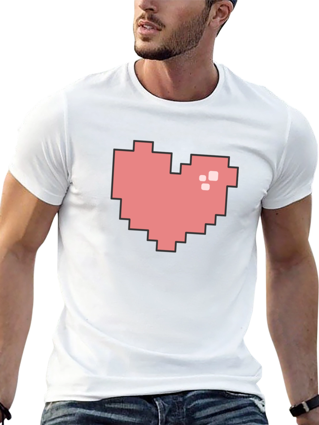 Pixel Heart Black T-Shirt - Gamer Style