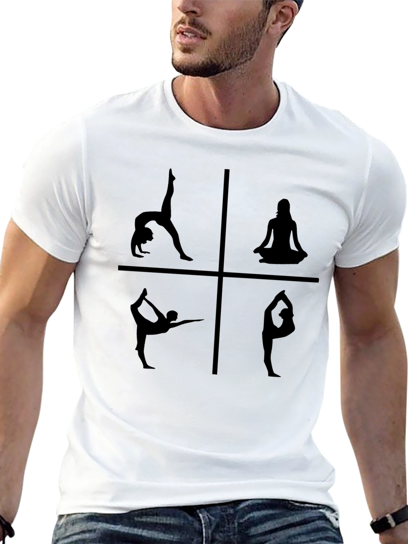 Yoga Pose Graphic Black T-Shirt
