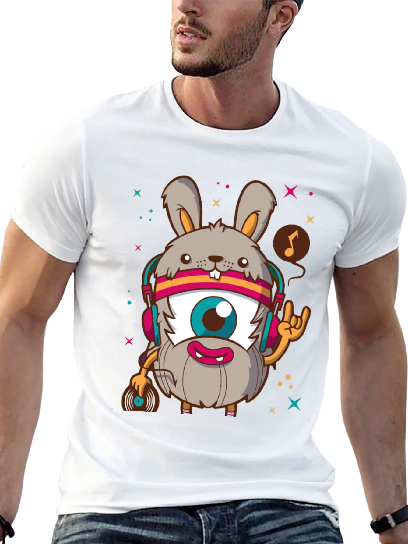 Rabbit DJ Graphic T-Shirt - Unique Design