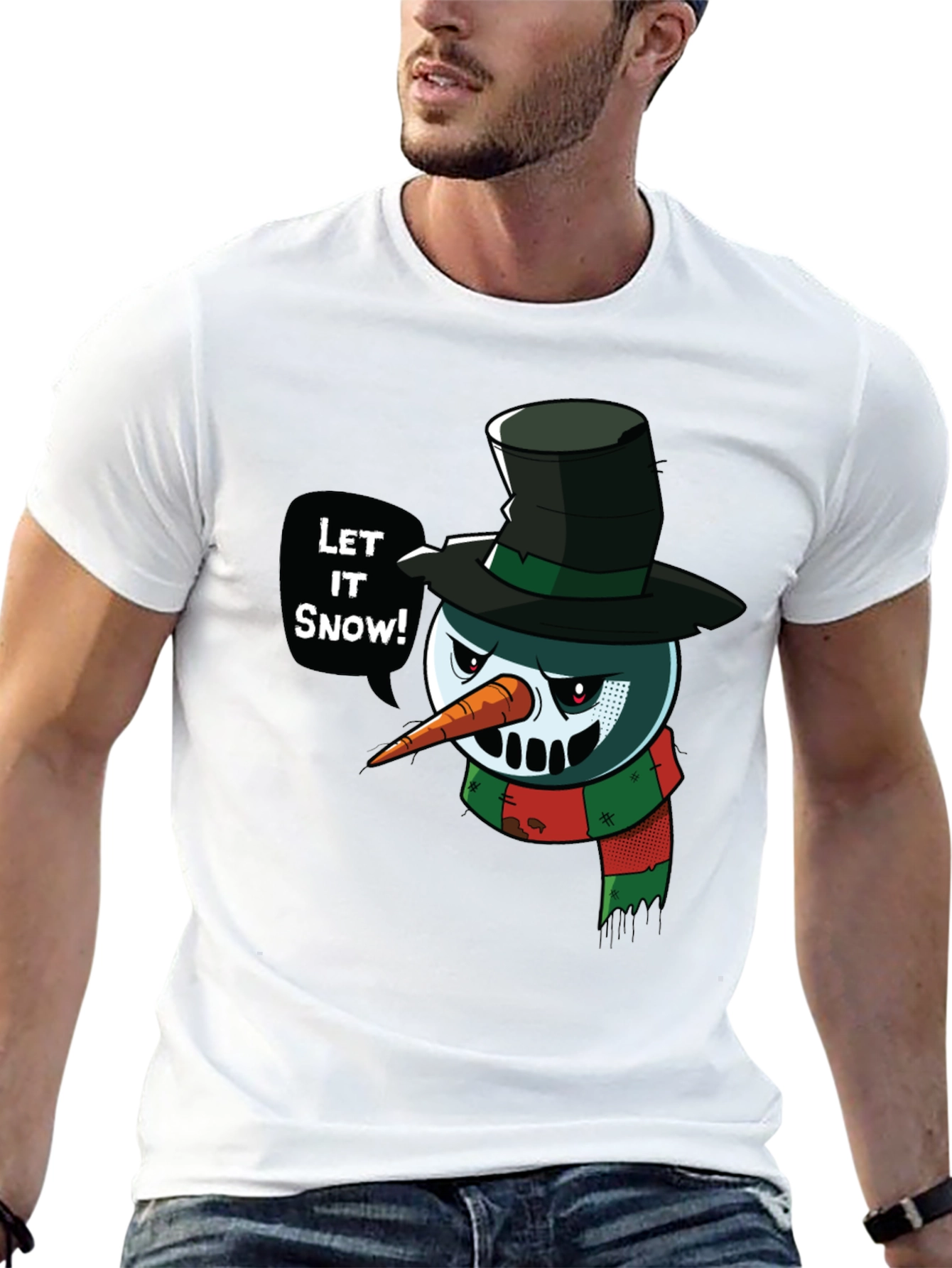 Evil Snowman T-Shirt - Let It Snow Holiday Tee