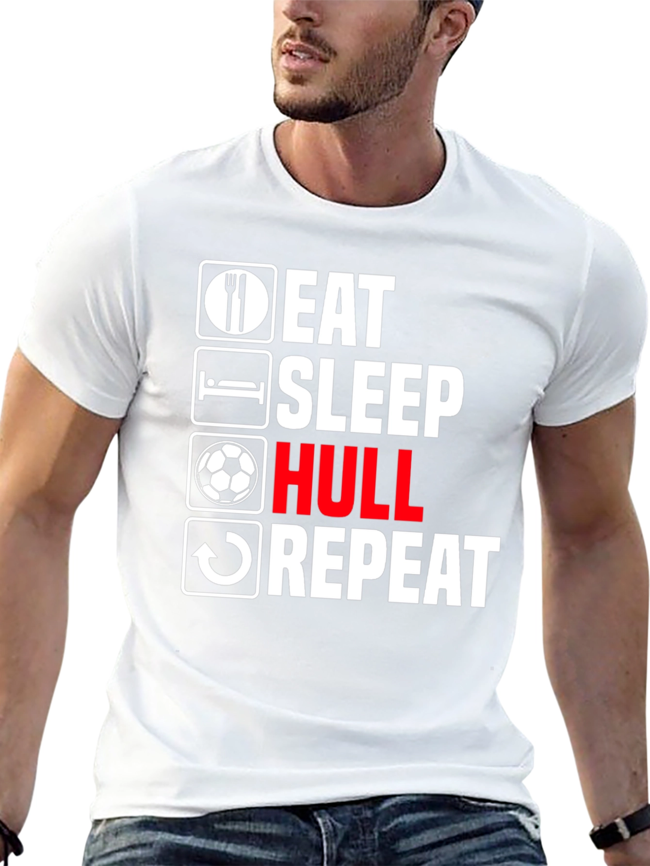 Eat Sleep Hull Repeat Black T-Shirt