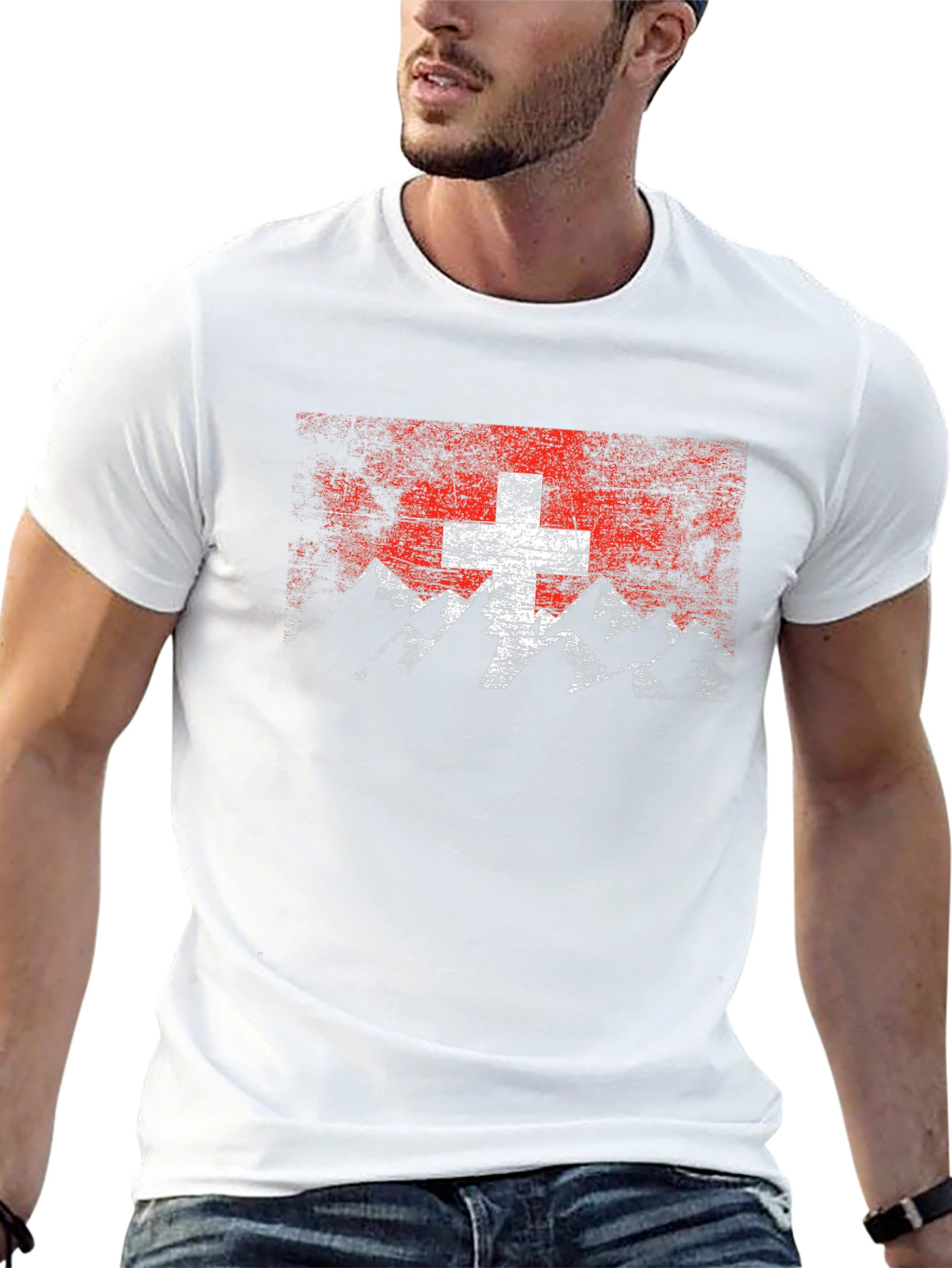 Swiss Flag Mountain Graphic Tee