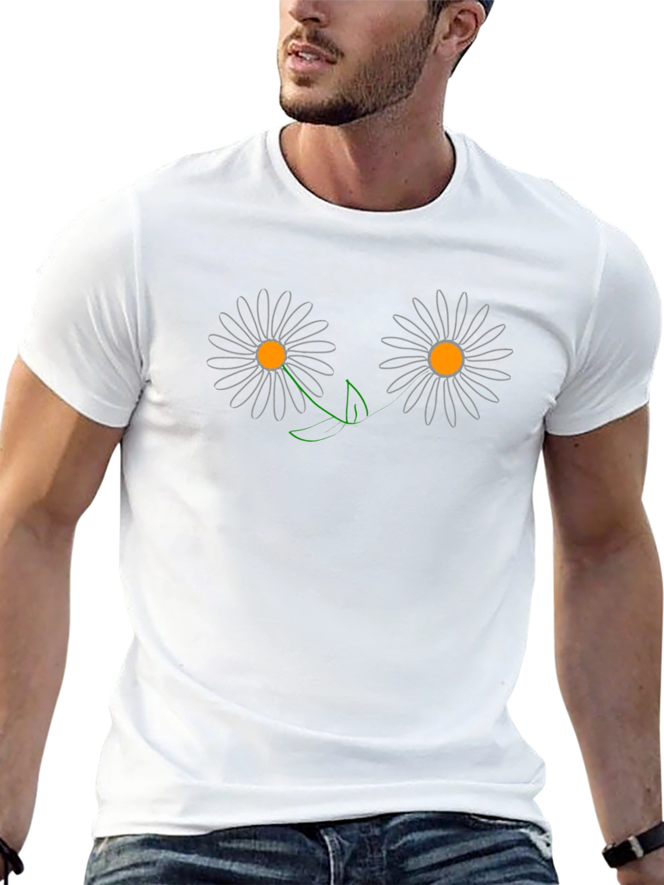Daisy Face Graphic T-Shirt - Soft Cotton Blend