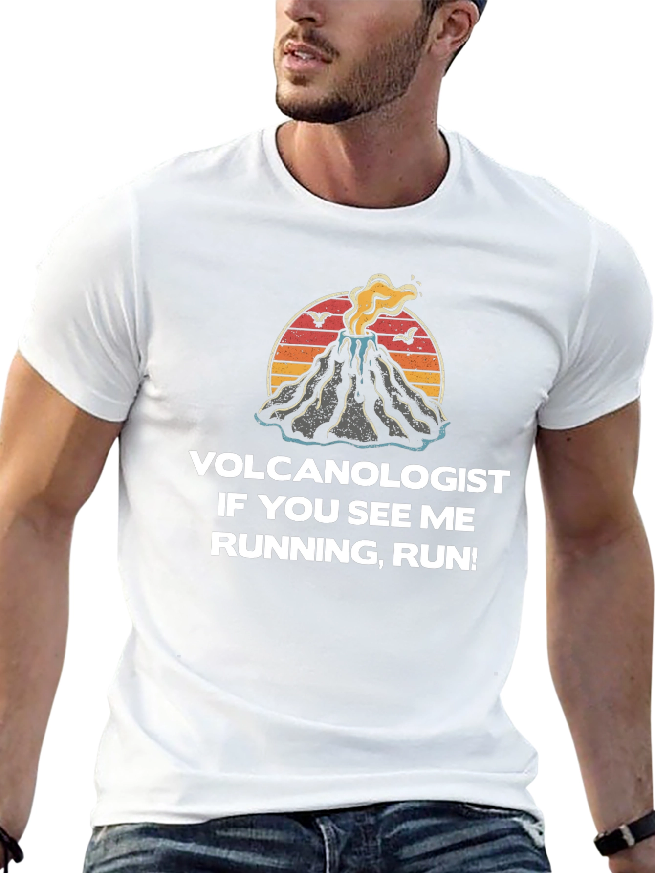 Volcanologist Run T-Shirt - Funny Geologist Tee