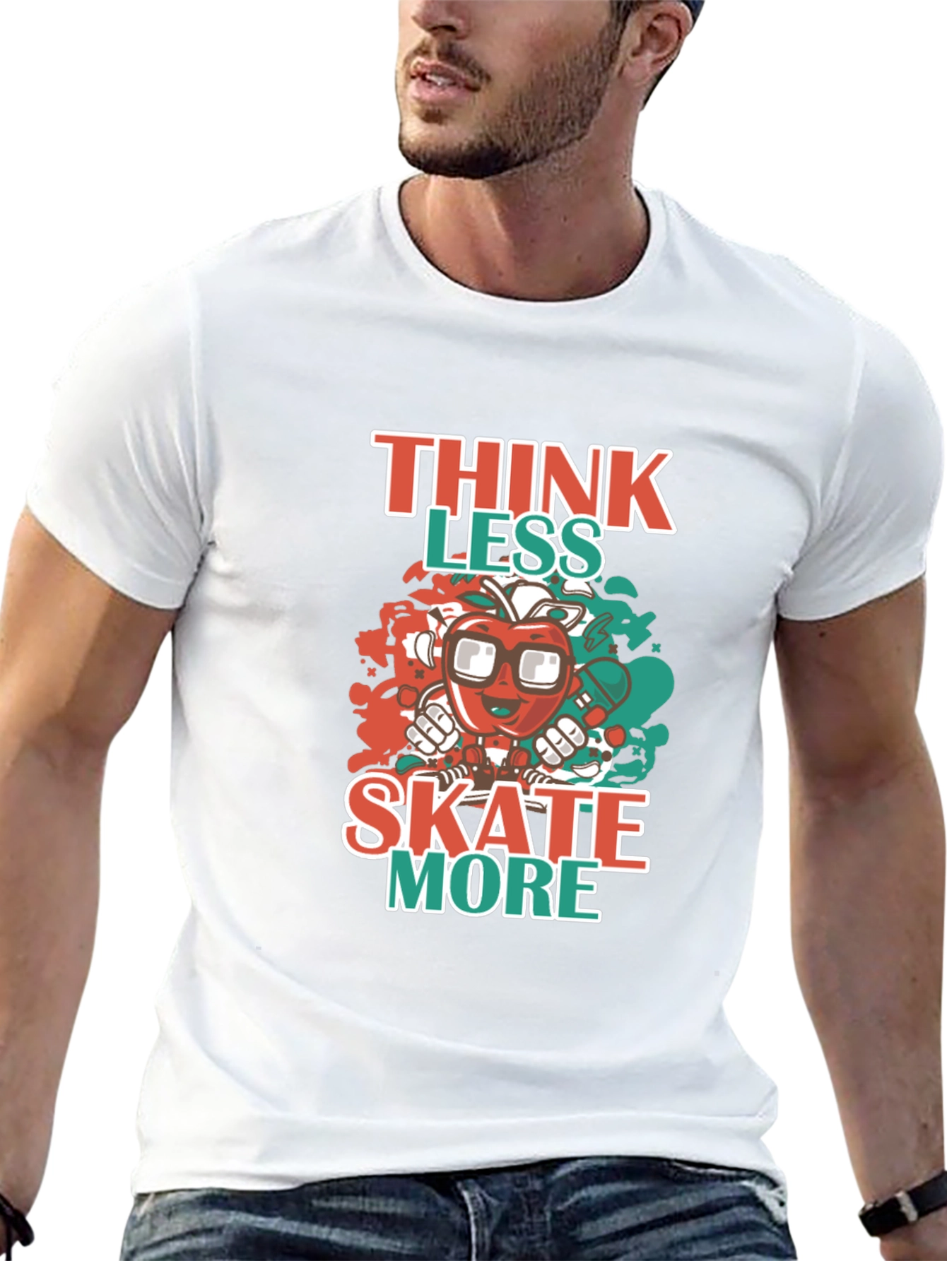 Think Less Skate More Graphic Tee