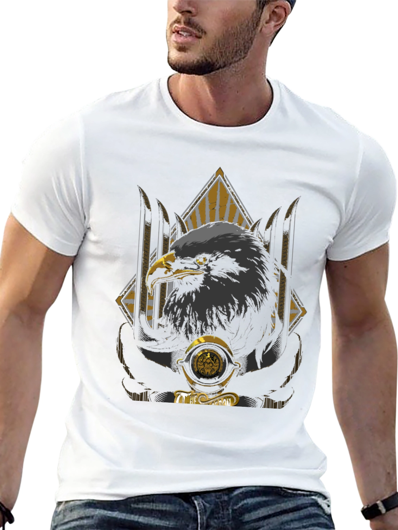 Eagle Graphic Print Crew Neck T-Shirt