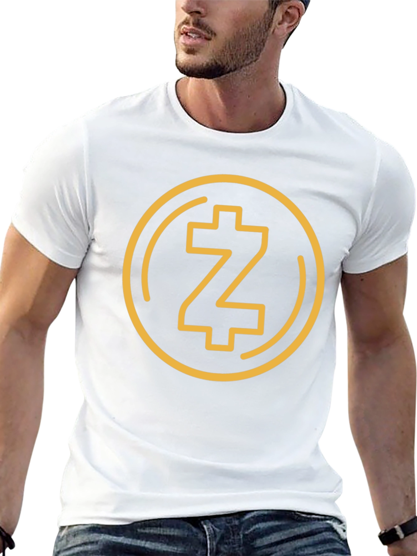 Black T-Shirt with Gold Crypto Coin Z Design
