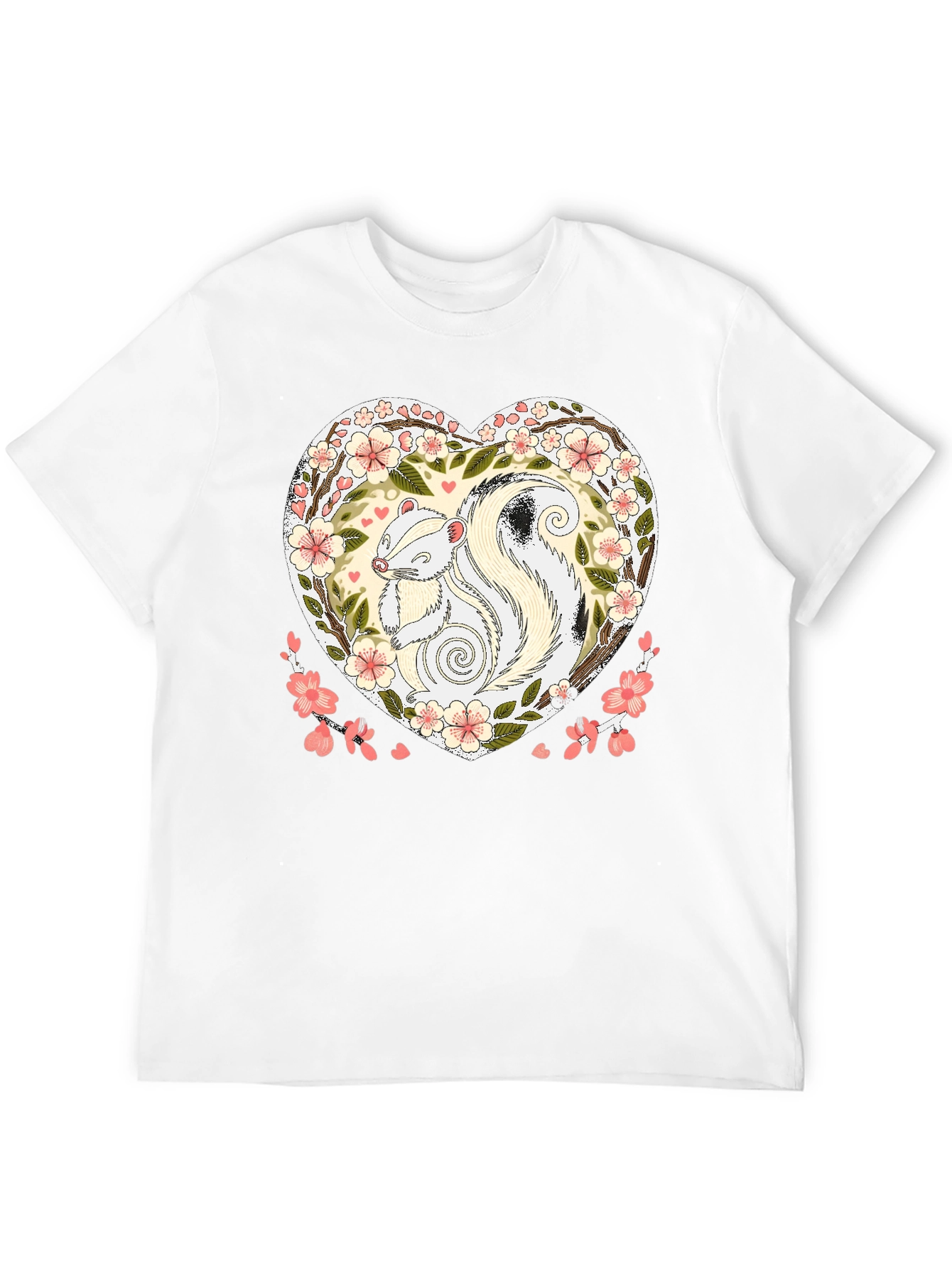 Skunk Heart Graphic Tee - Cute Animal Shirt