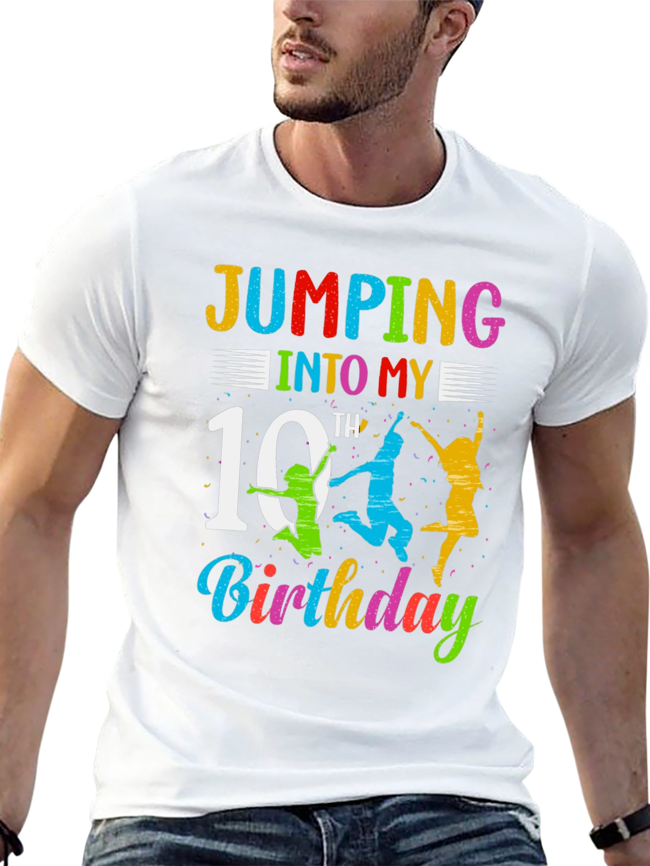 Jumping Into My 10th Birthday Black T-Shirt