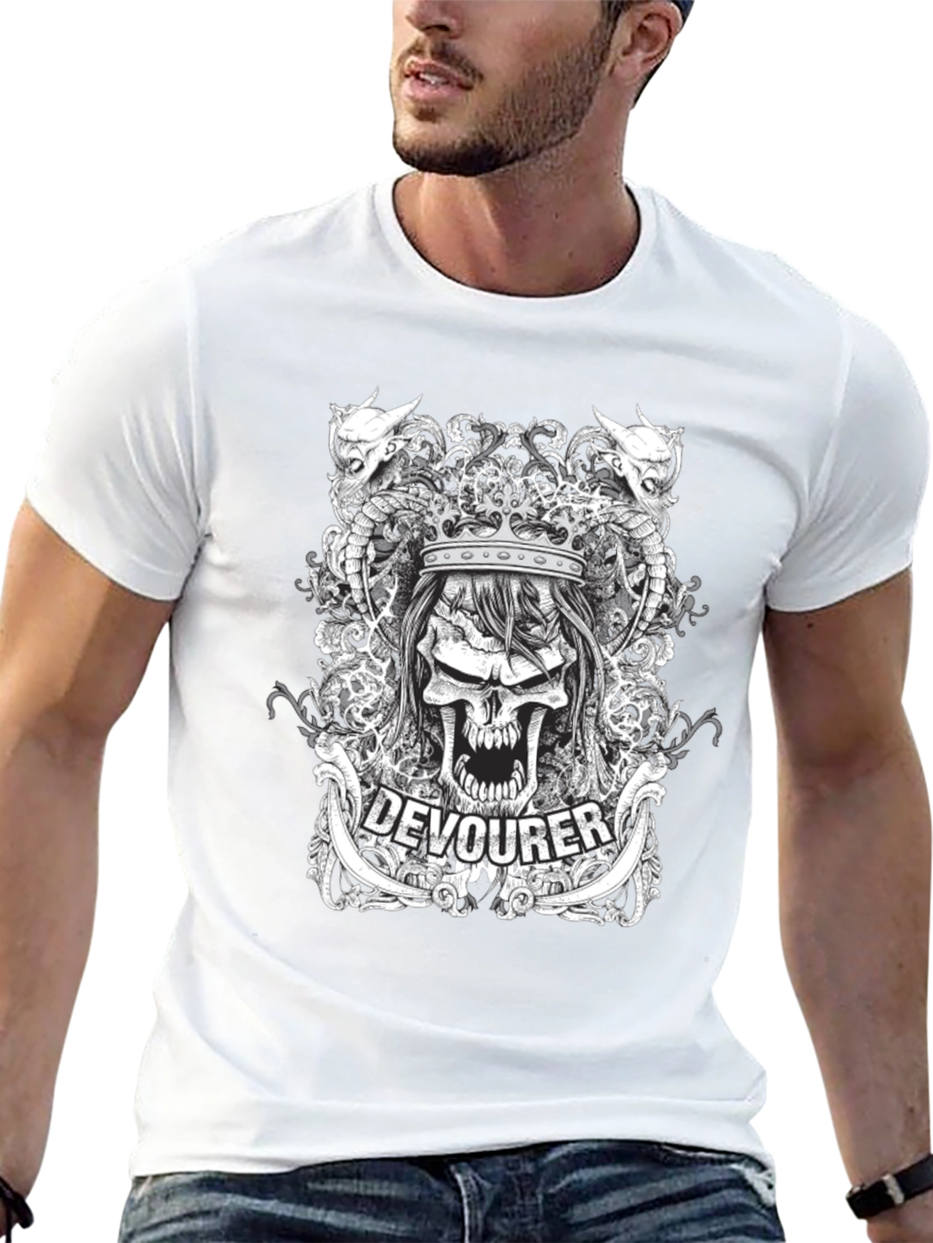 Devourer Graphic Print Black T-Shirt