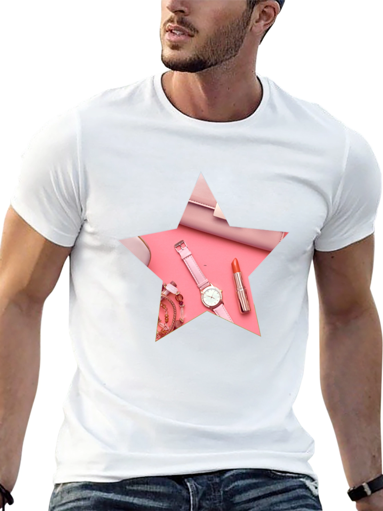 Star Design T-Shirt with Pink Accessories