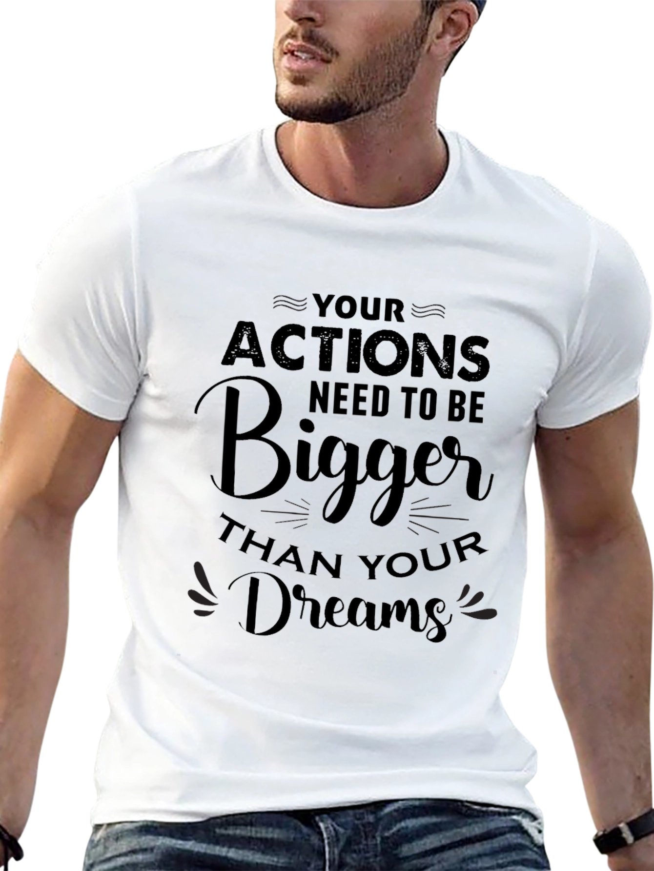 Motivational Bigger Dreams Black T-Shirt