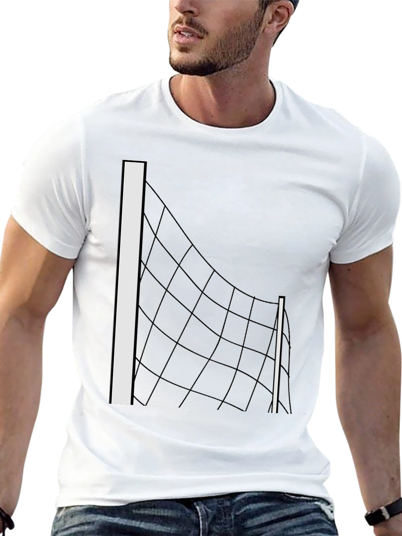 Volleyball Net Graphic Tee - Black T-Shirt