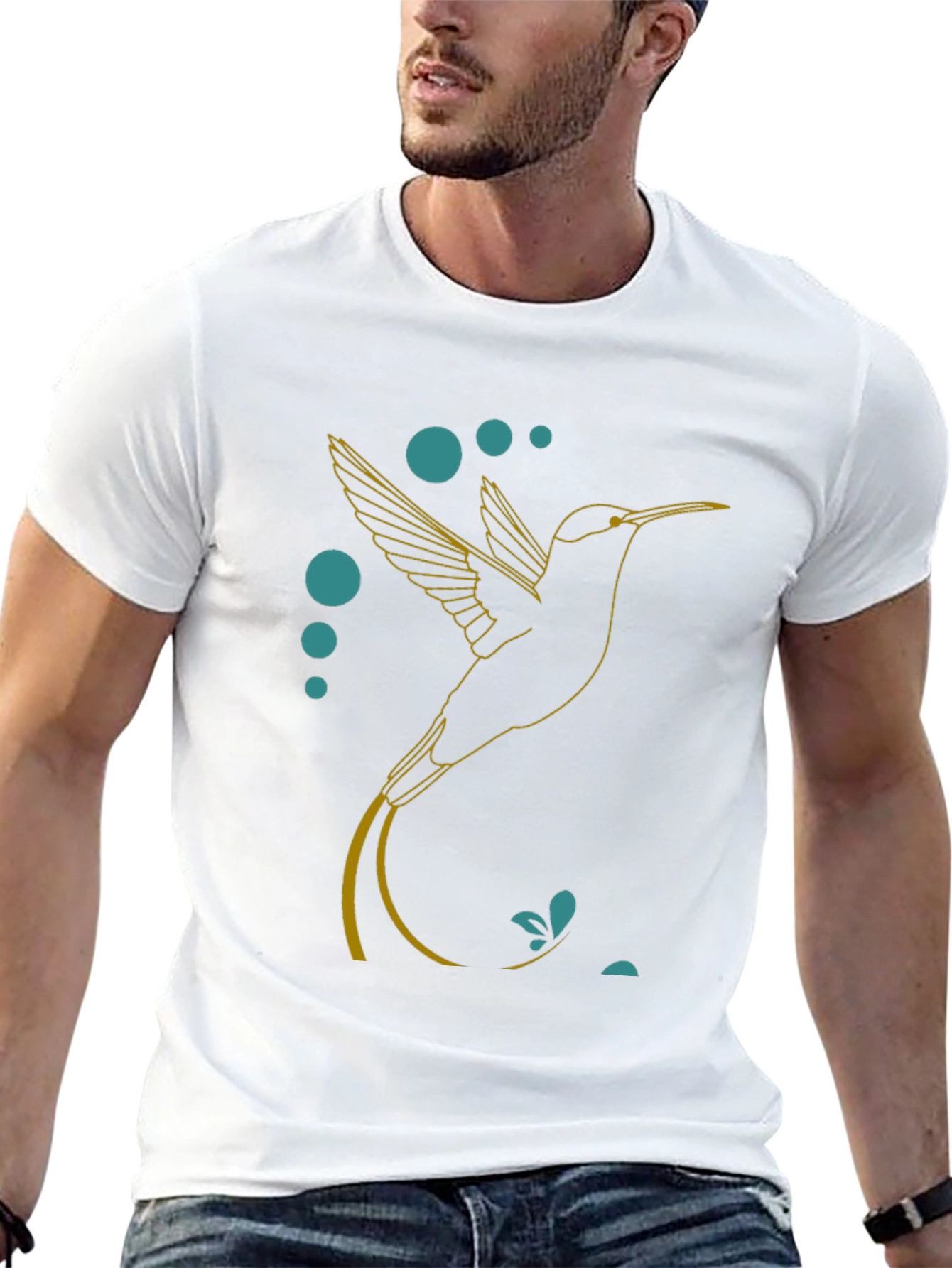 Hummingbird Graphic Tee - Stylish Black T-Shirt