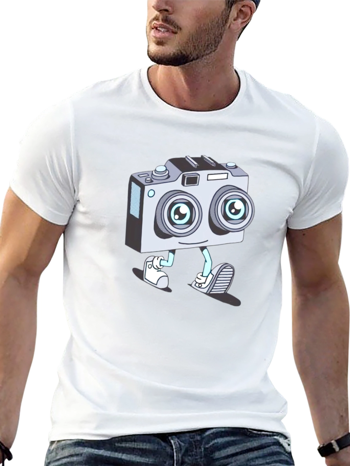 Cartoon Camera Character T-Shirt