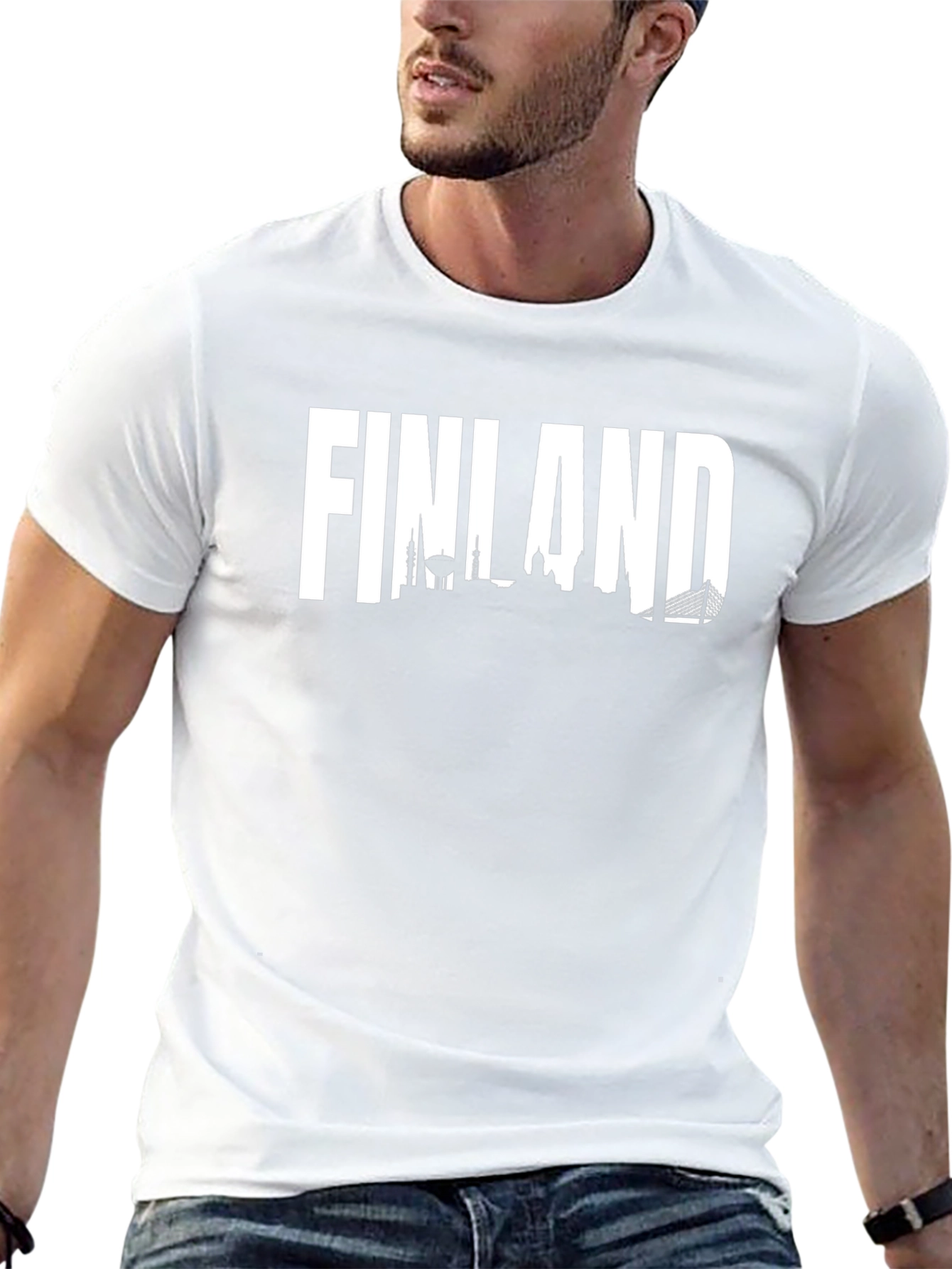 Finland Skyline Graphic Tee - Black