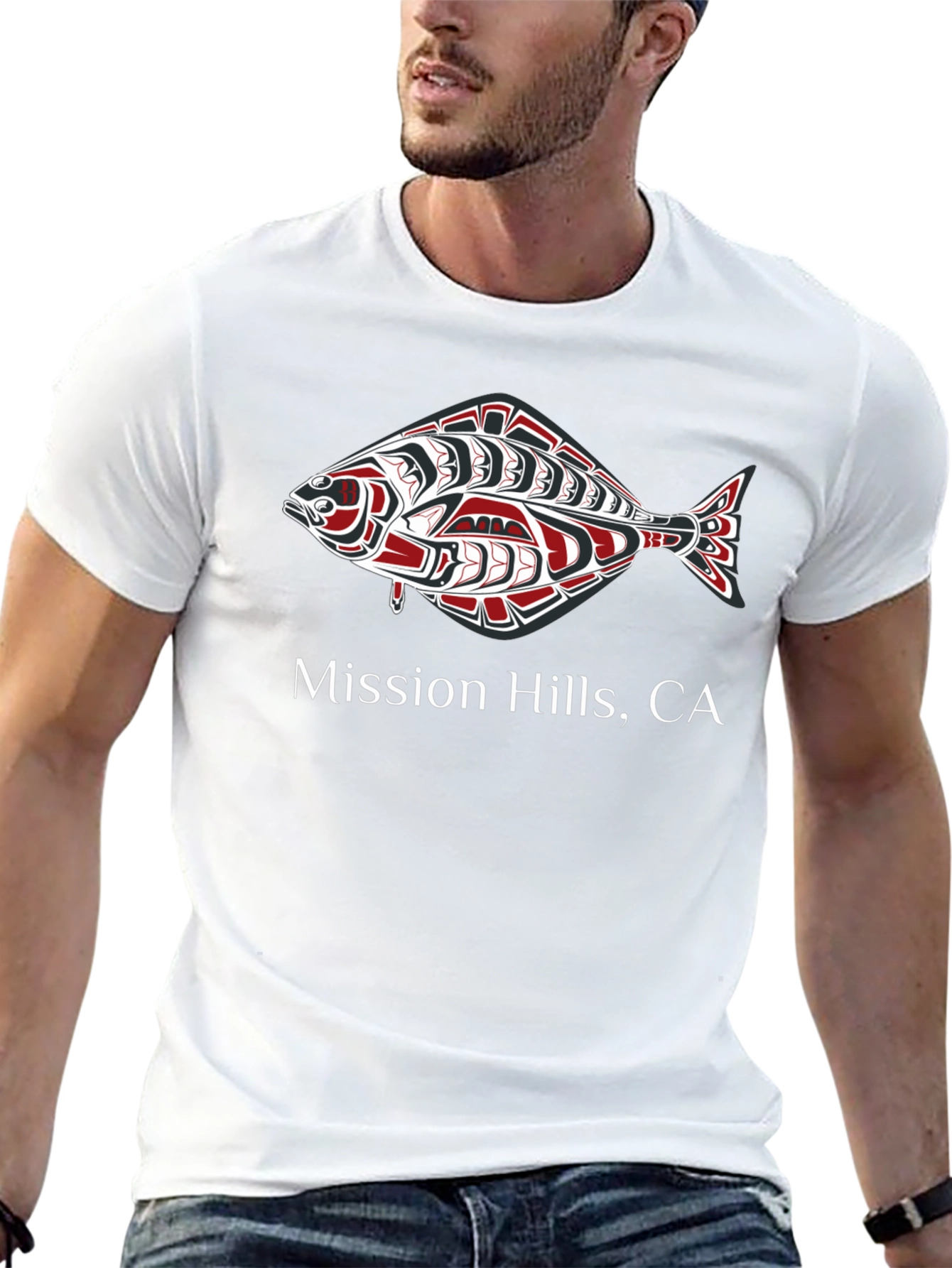 Mission Hills CA Fish Graphic T-Shirt