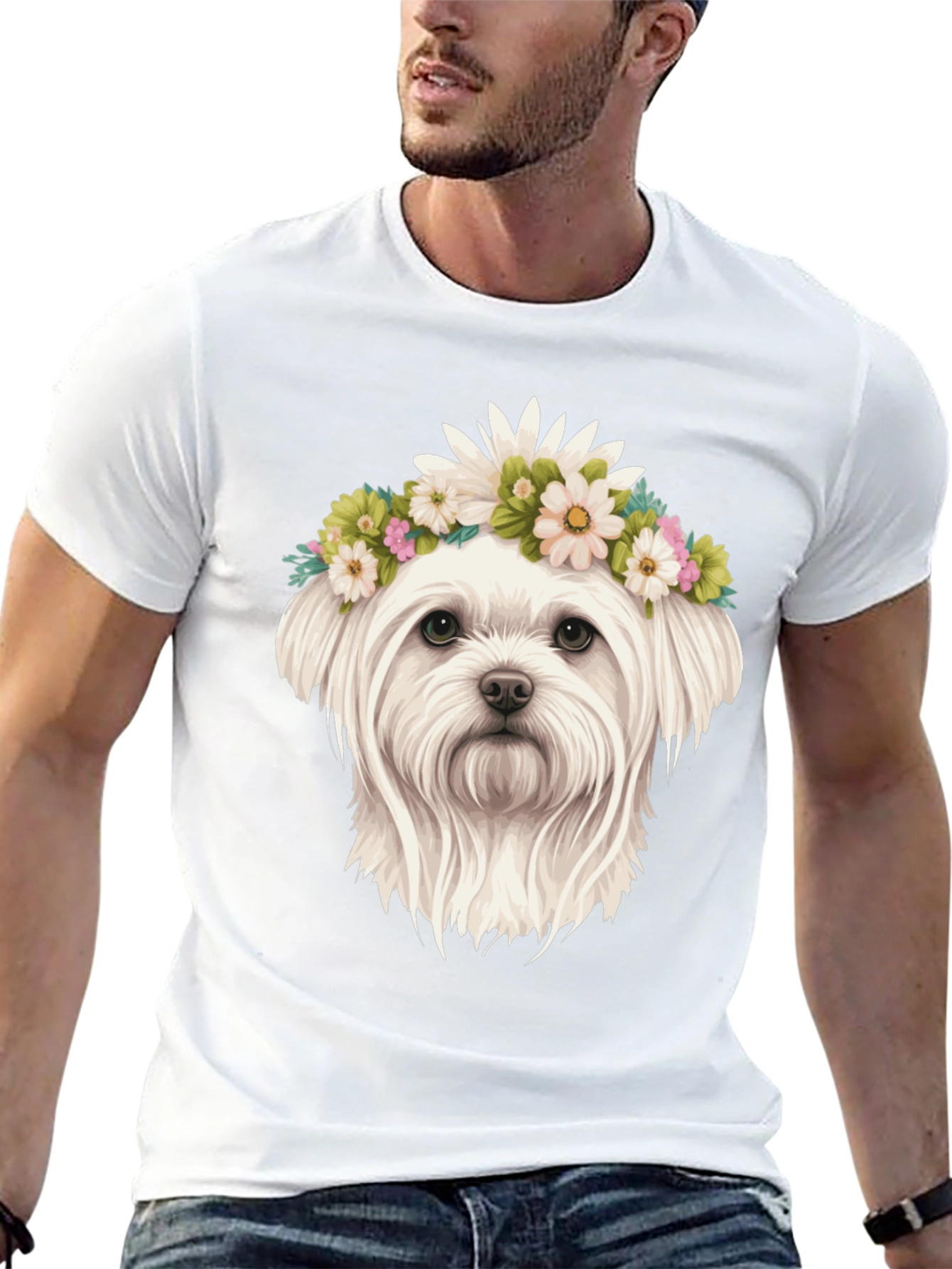 Dog with Flower Crown Tee