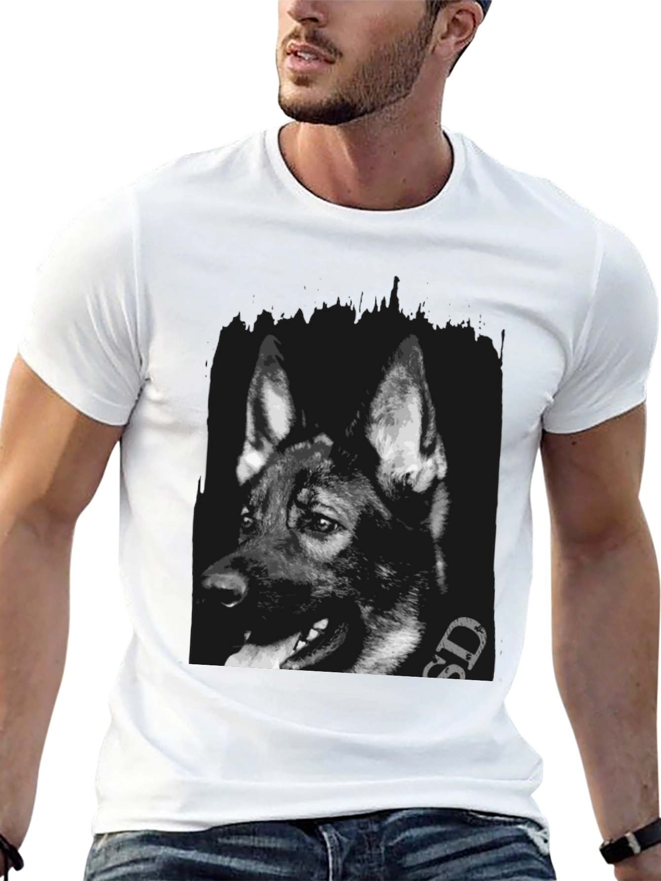 German Shepherd Dog Graphic Print T-Shirt