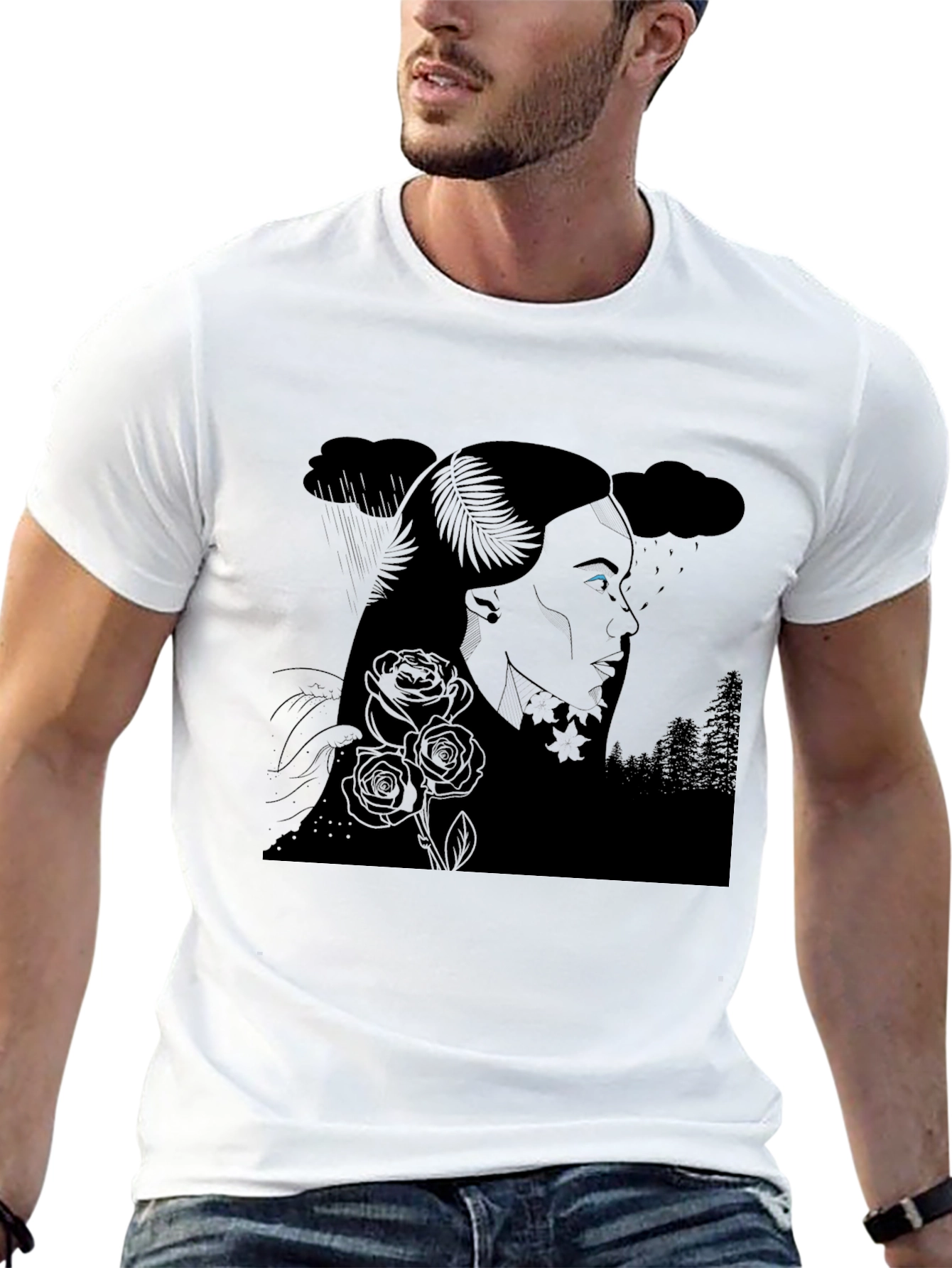 Ethereal Woman Graphic Tee - Black