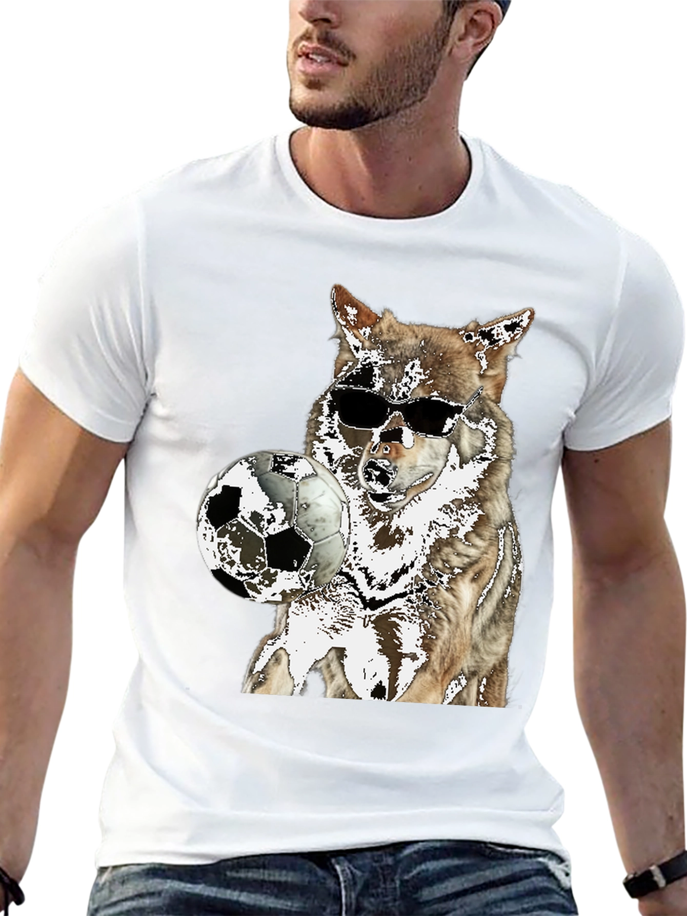 Wolf Soccer T-Shirt - Cool Animal Tee