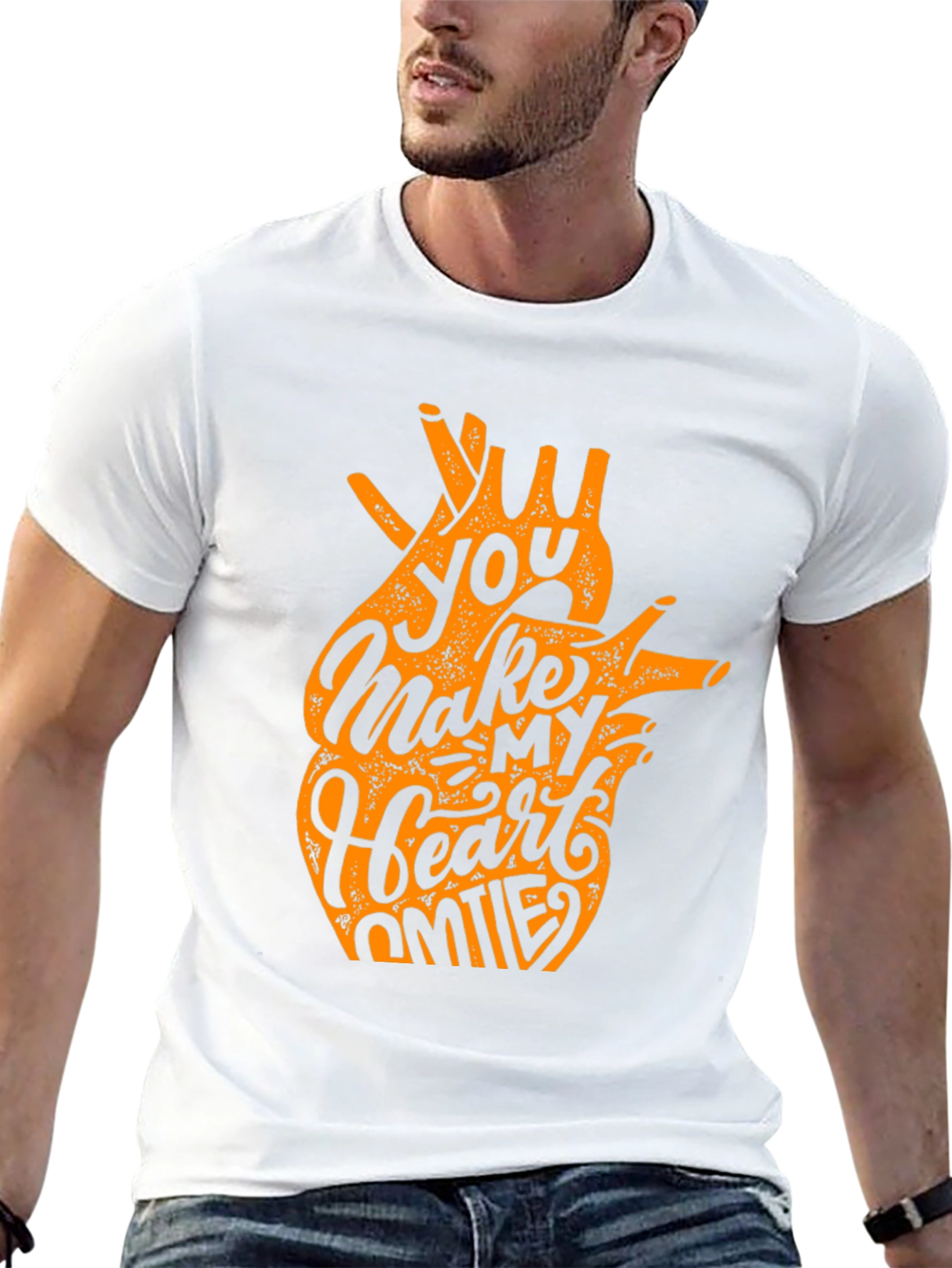 You Make My Heart Smile Black Graphic Tee