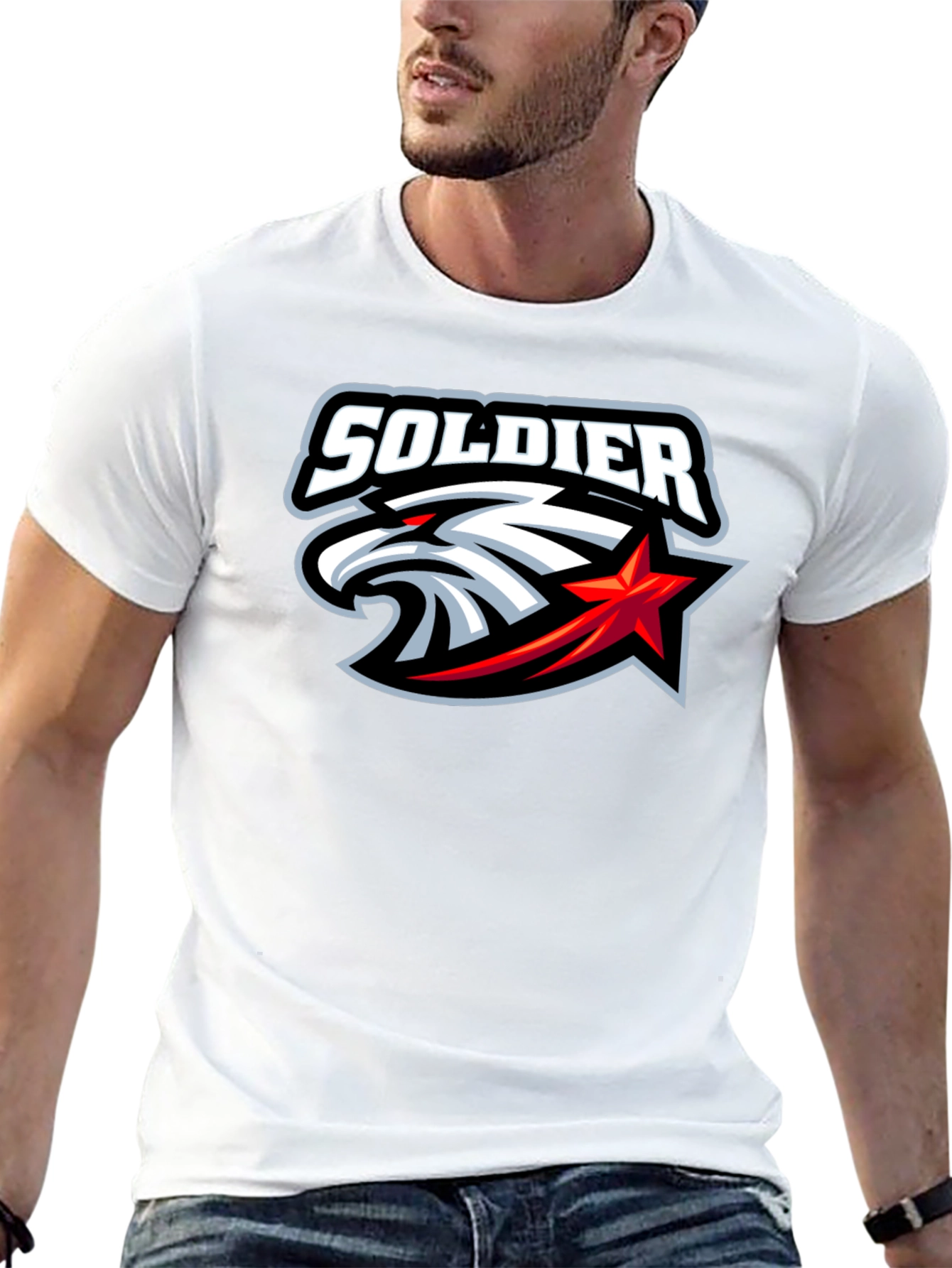 Soldier Eagle Graphic Black T-Shirt
