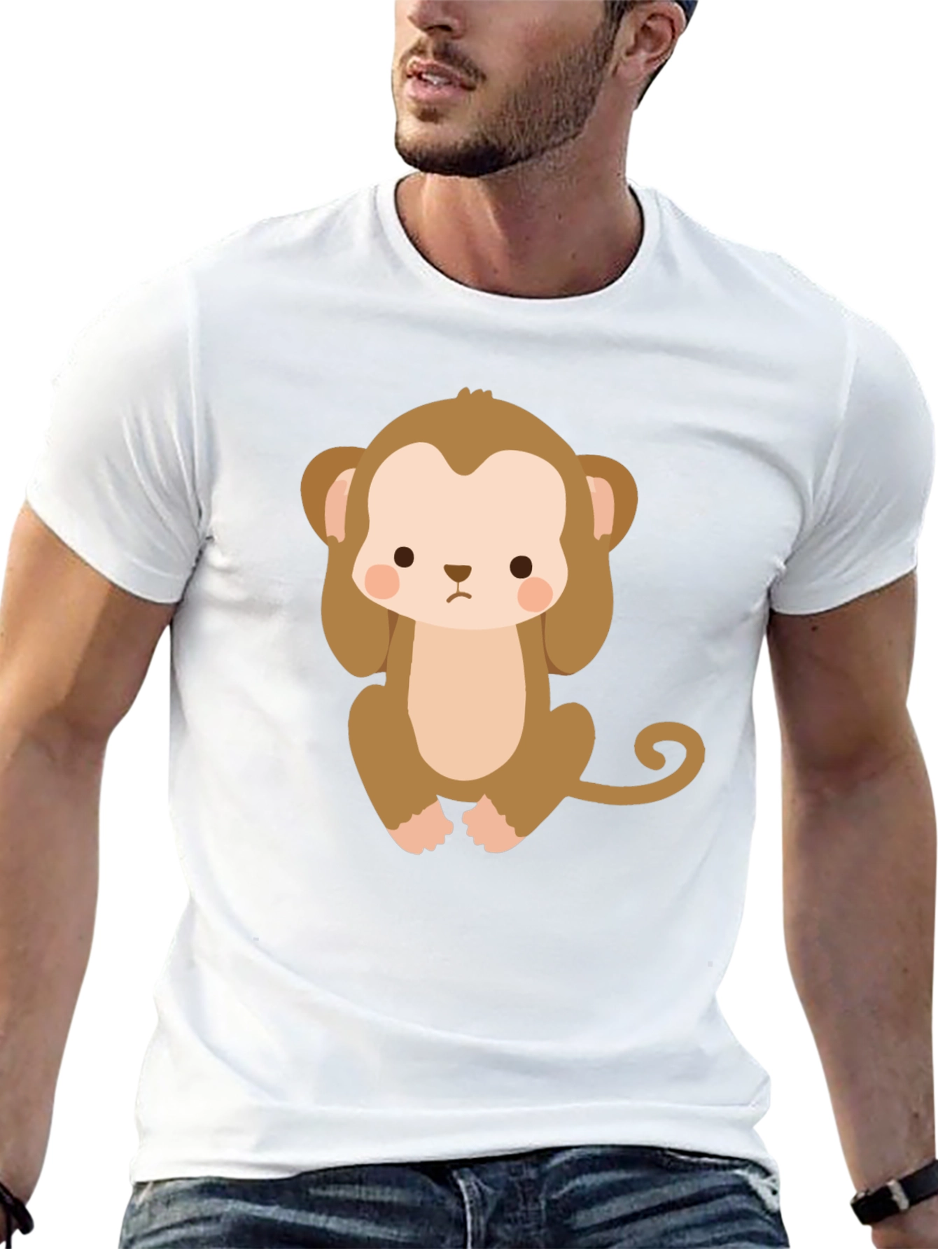 Cute Monkey Graphic T-Shirt