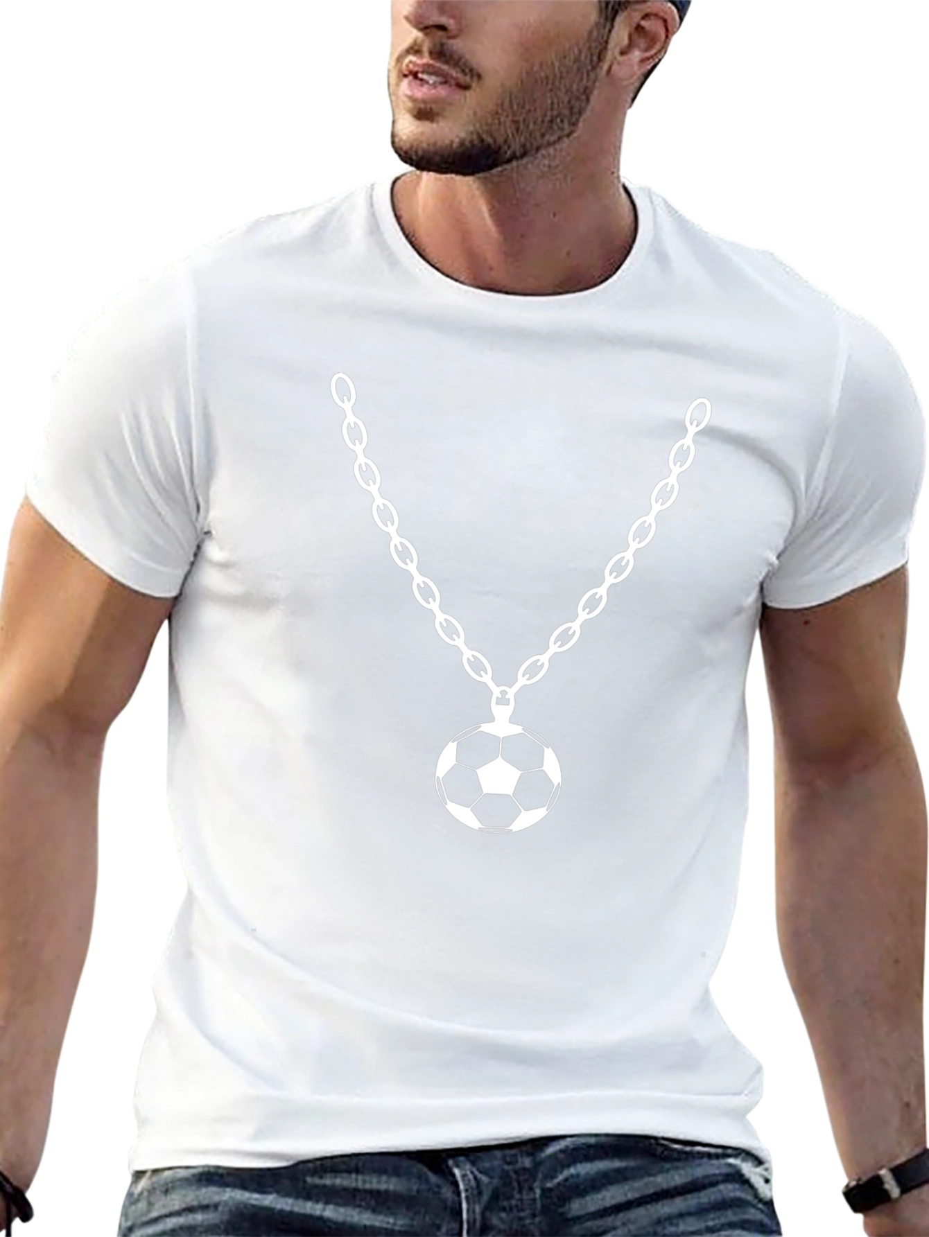 Soccer Ball Pendant T-Shirt - Black