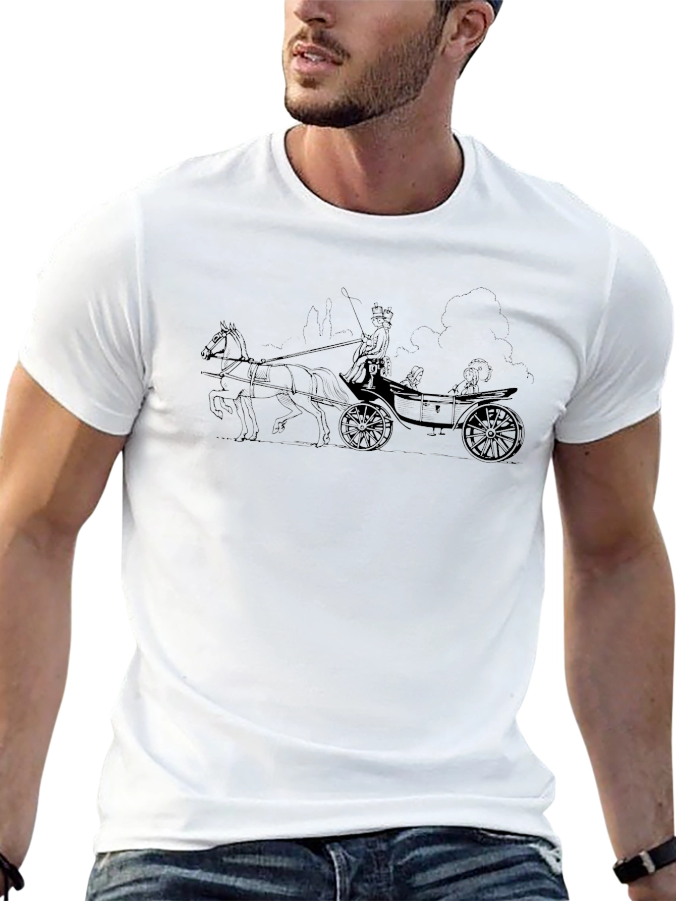 Horse-Drawn Carriage Black Tee