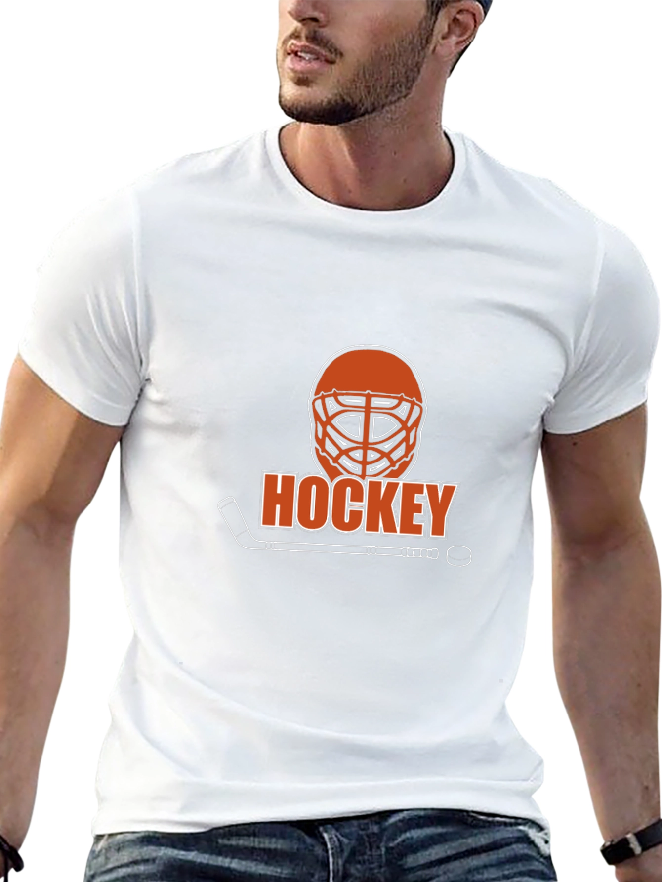Hockey Graphic T-Shirt - Black Cotton Tee