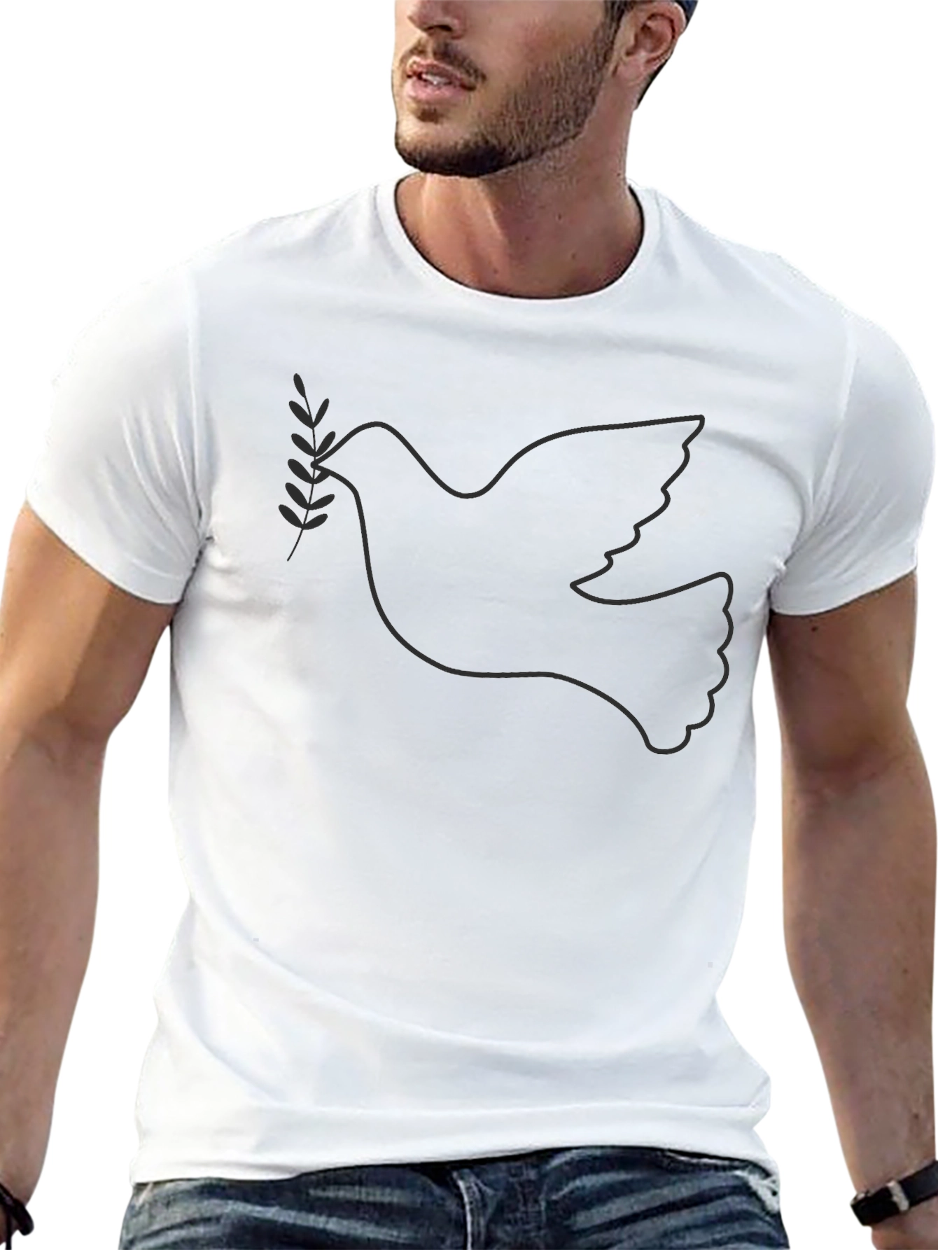 Peace Dove T-Shirt - Soft Black Cotton Graphic Tee