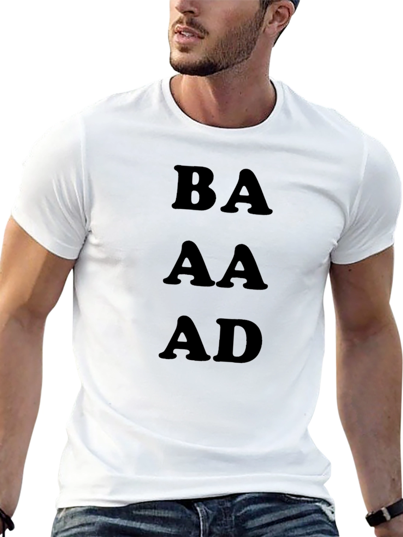 BAAAD Black Graphic Tee - Mens Casual T-Shirt