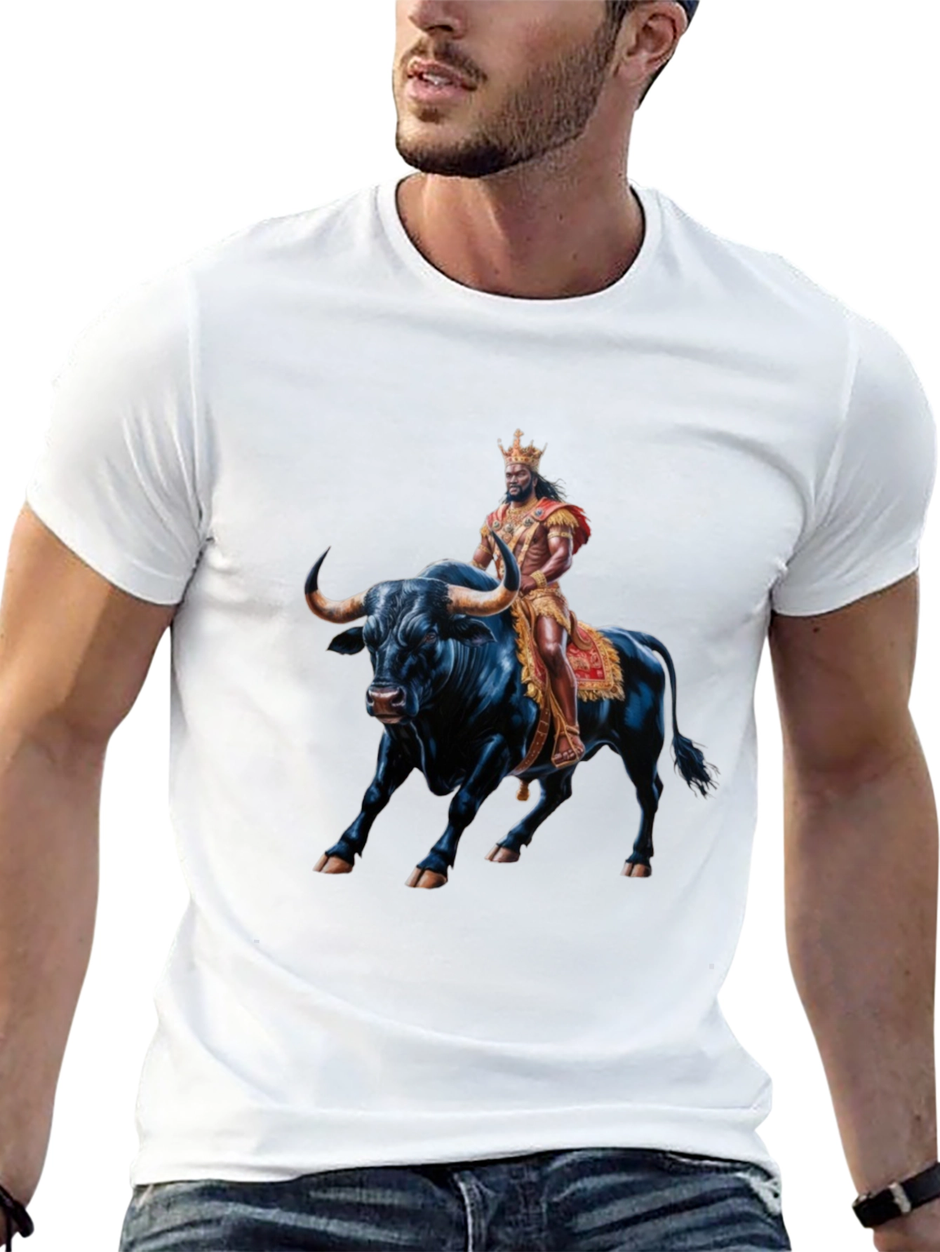 King Riding Bull T-Shirt - Bold Graphic Tee