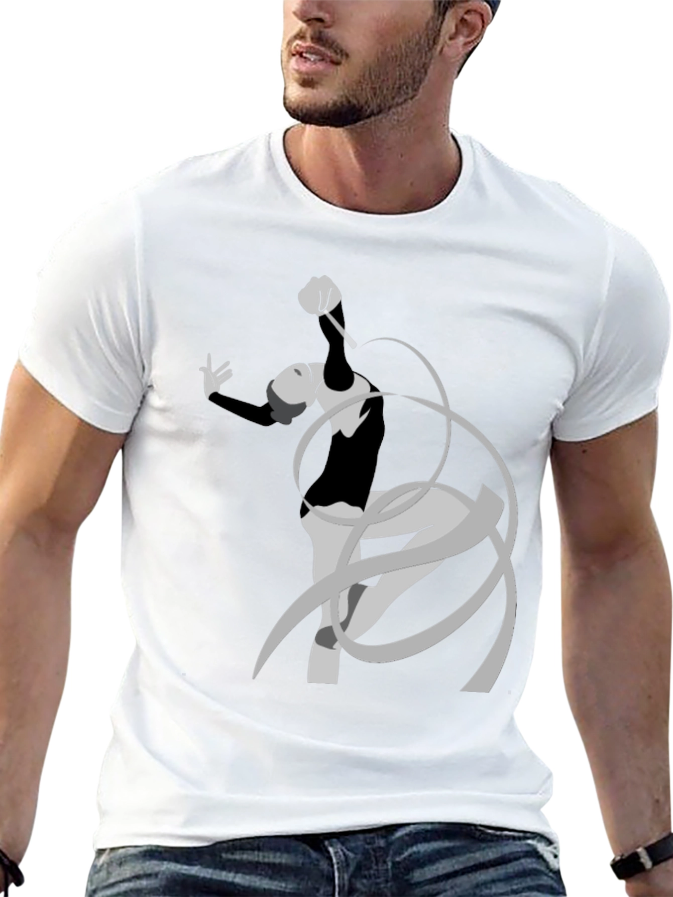 Rhythmic Gymnast Graphic Tee - Black Cotton Comfort
