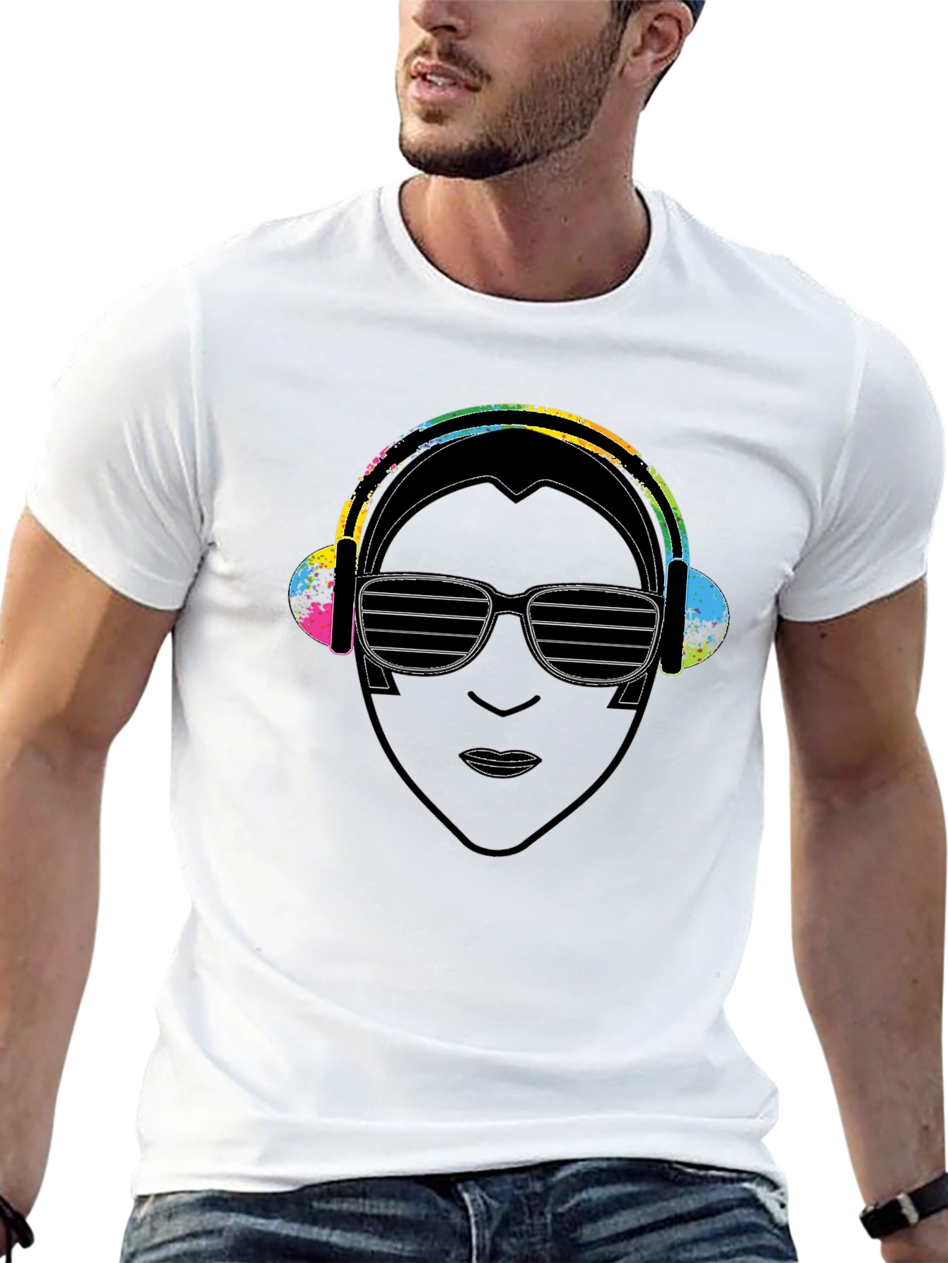 DJ Portrait Graphic Black T-Shirt