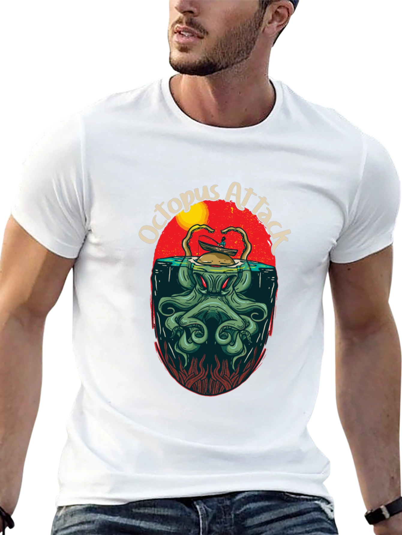 Octopus Attack Graphic Tee - Kraken T-Shirt