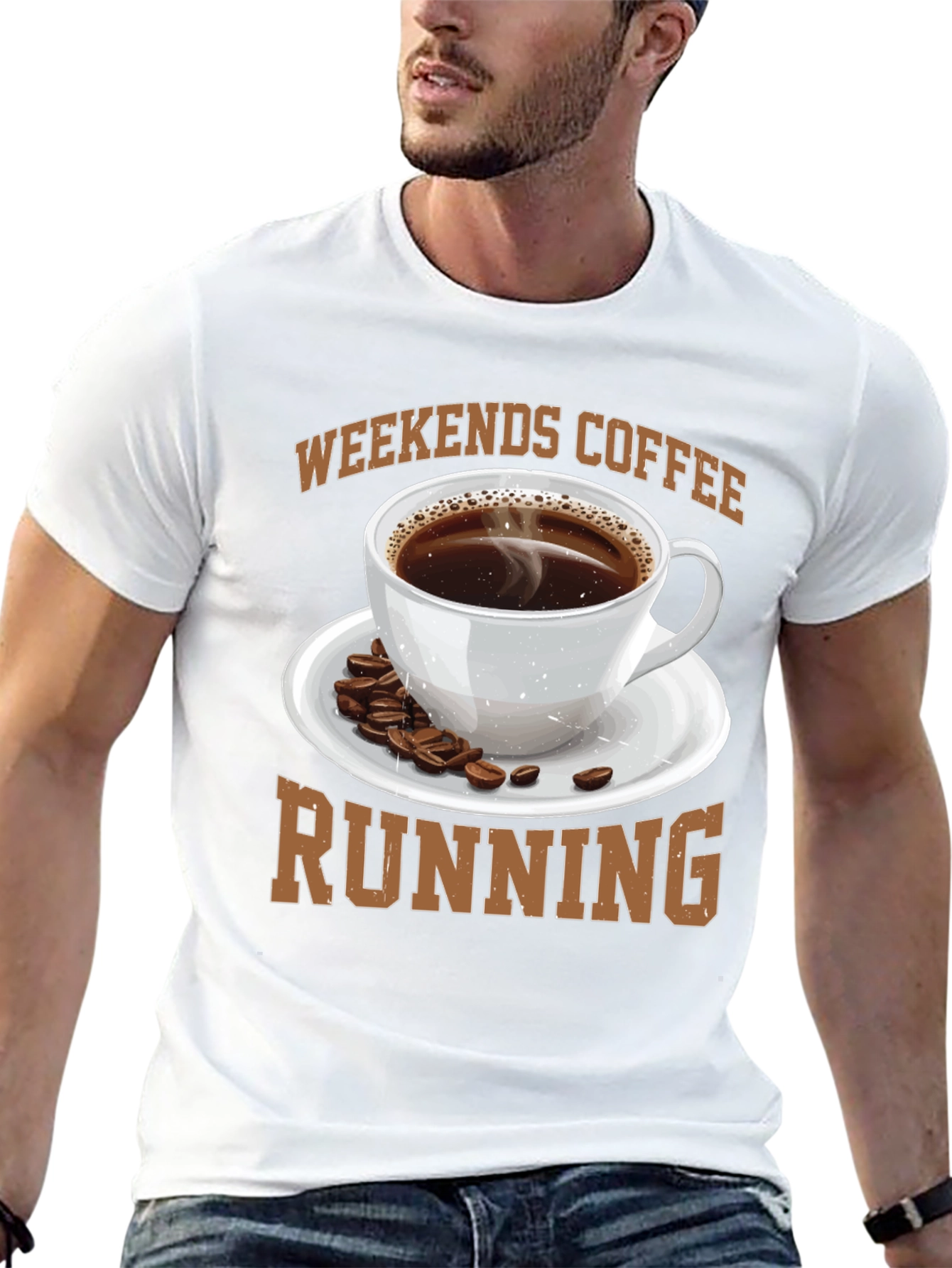 Weekends Coffee Running Graphic T-Shirt